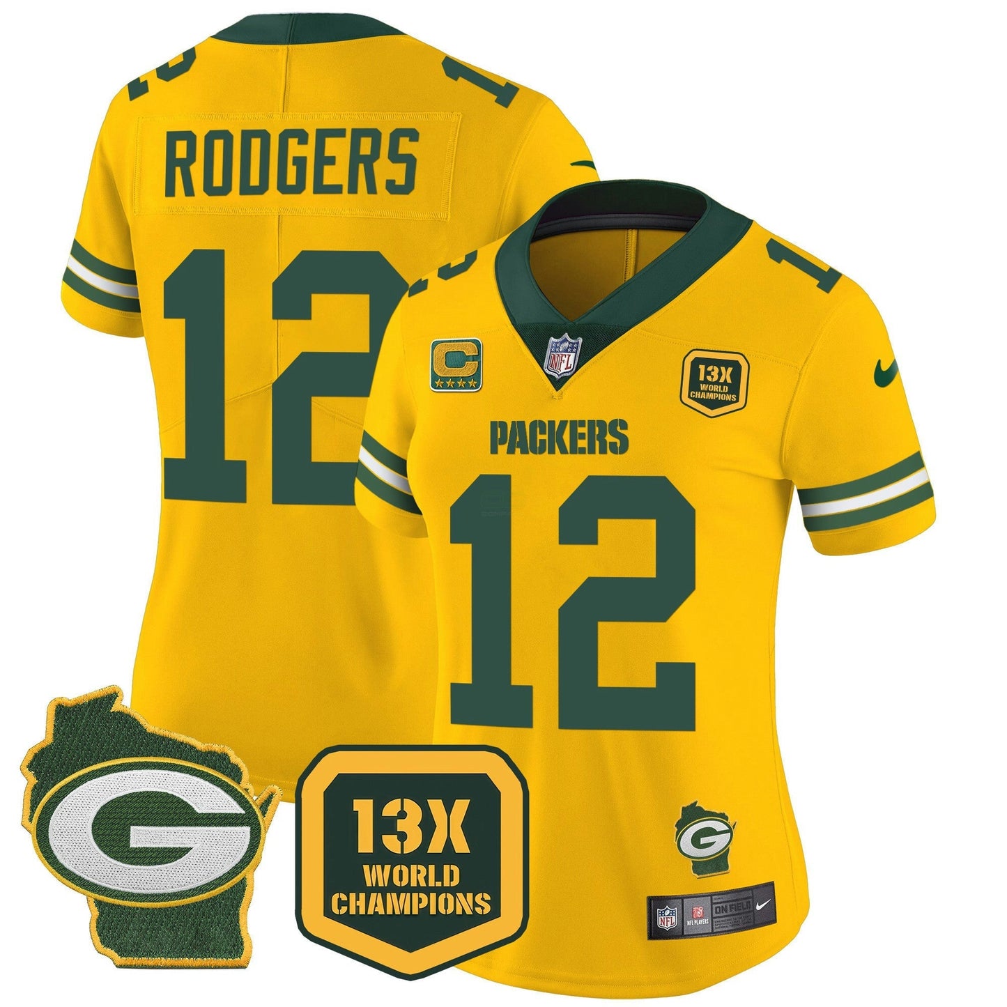 Camisa NFL Women’s 13 Time World Champions & Home Patch Vapor Jersey