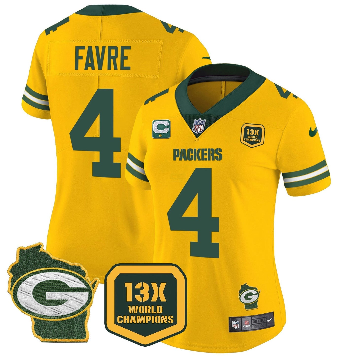 Camisa NFL Women’s 13 Time World Champions & Home Patch Vapor Jersey