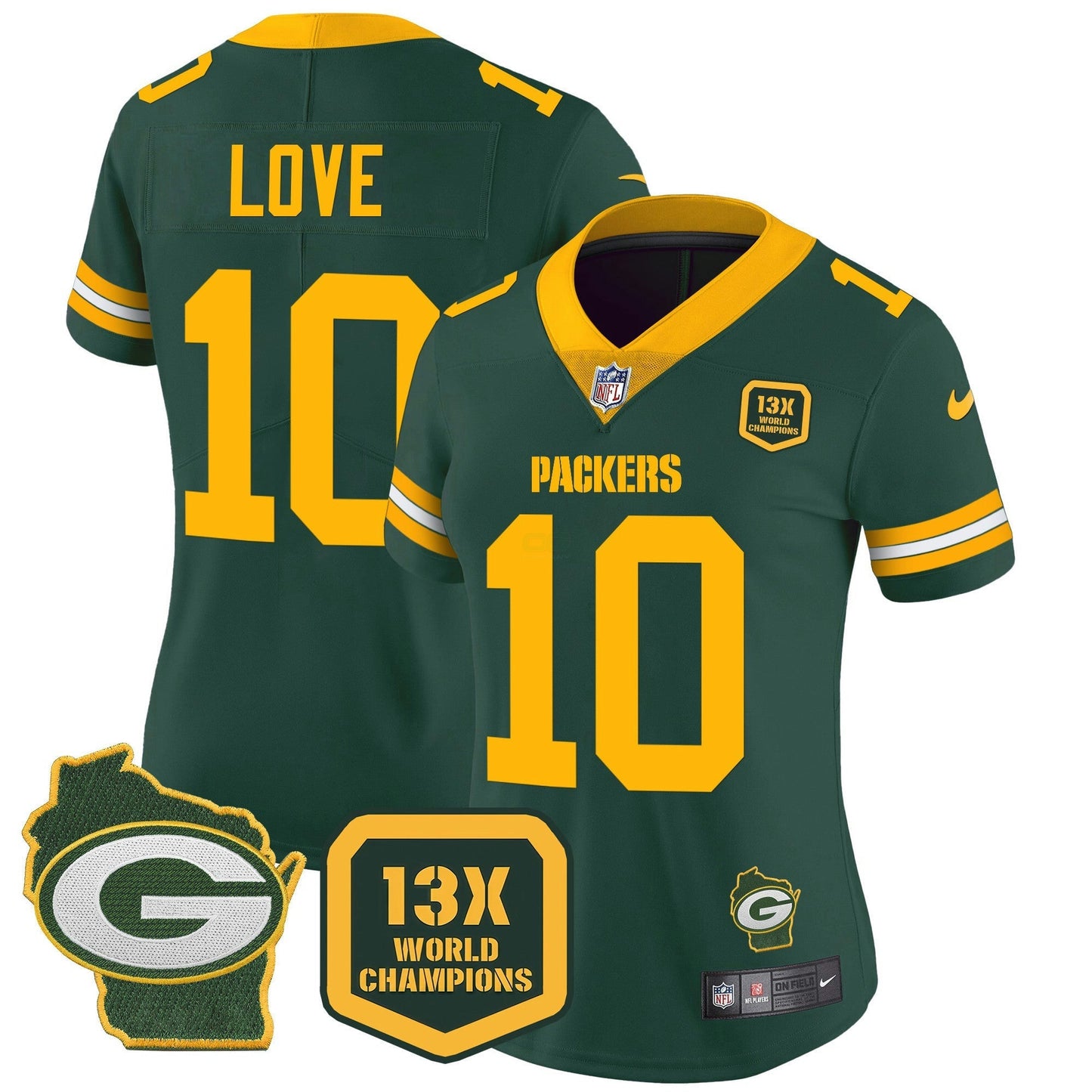Camisa NFL Women’s 13 Time World Champions & Home Patch Vapor Jersey