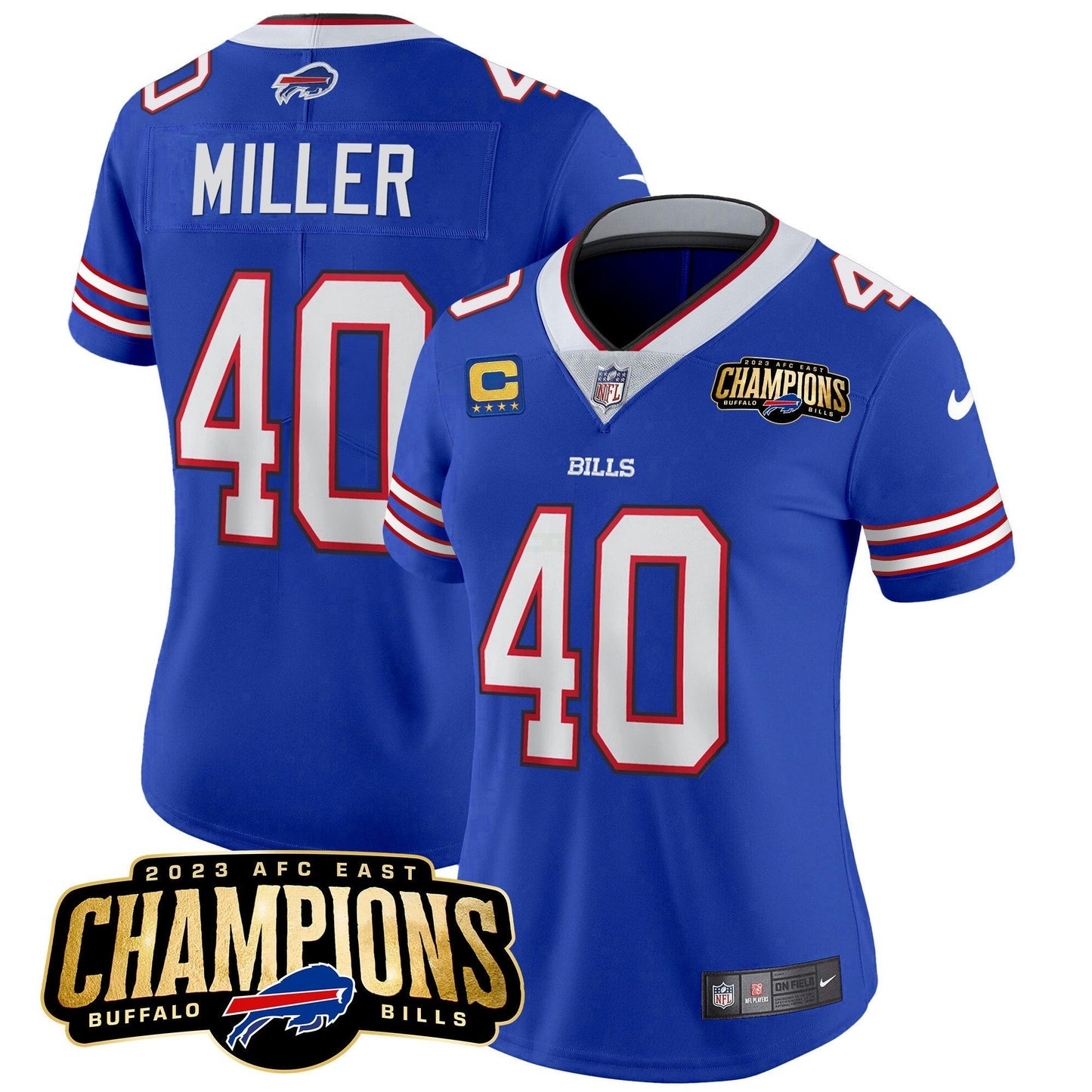 Camisa NFL Women’s 2023 AFC East Champions Patch Vapor Jersey