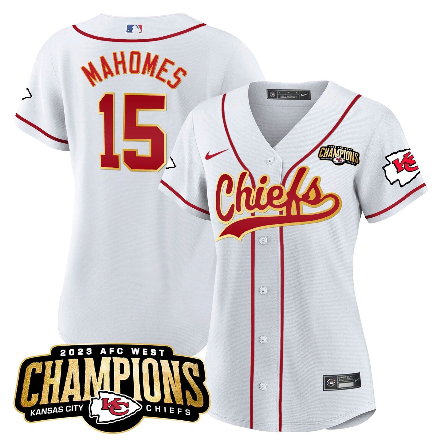 Camisa NFL Women’s 2023 AFC West Champions Patch Jersey