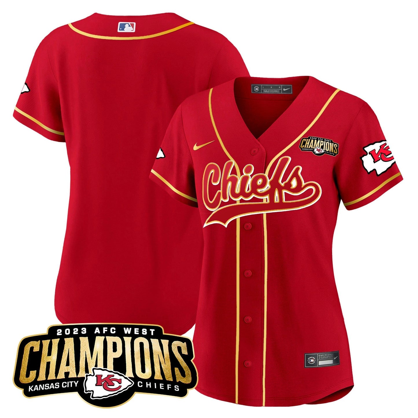 Camisa NFL Women’s 2023 AFC West Champions Patch Jersey