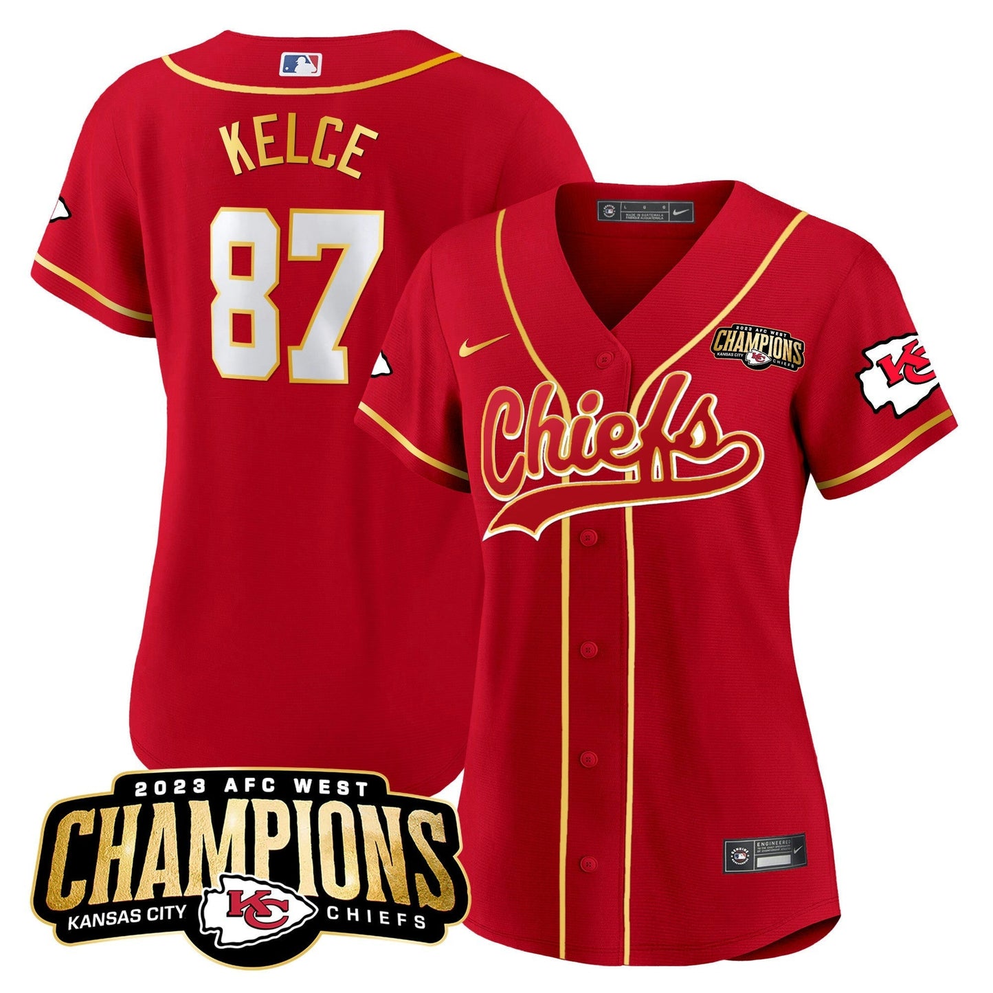 Camisa NFL Women’s 2023 AFC West Champions Patch Jersey