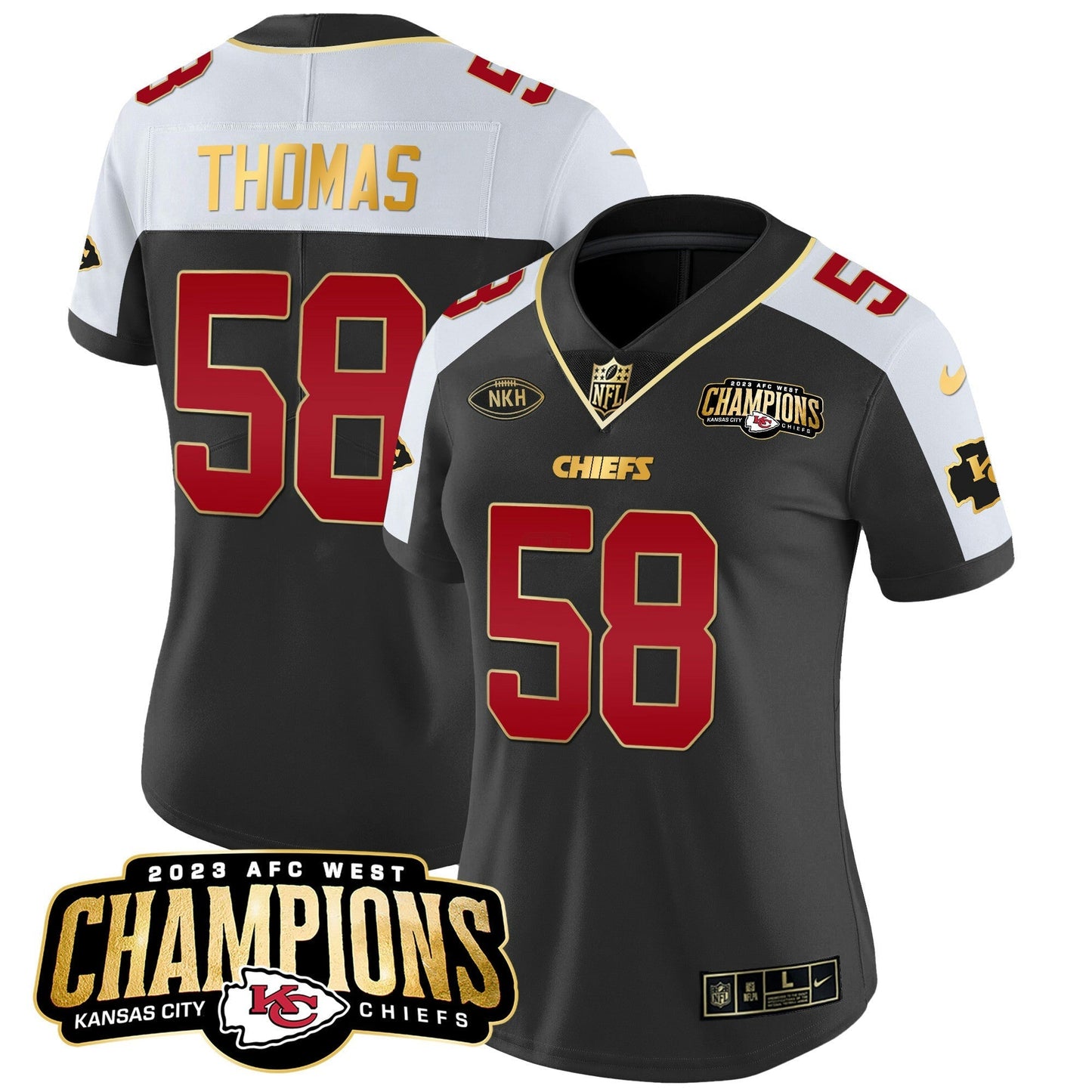 Camisa NFL Women’s 2023 AFC West Champions Patch Vapor Limited Jersey