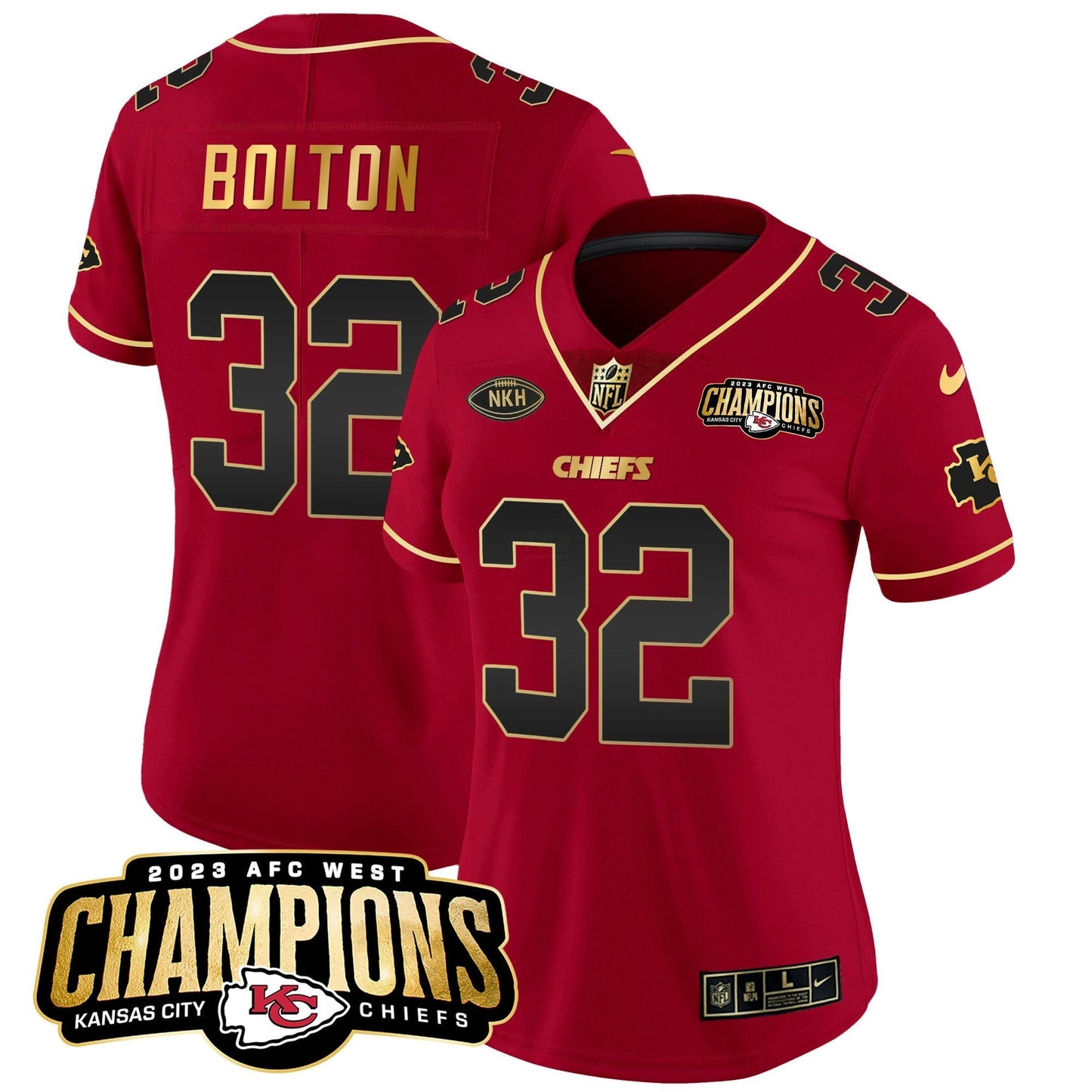 Camisa NFL Women’s 2023 AFC West Champions Patch Vapor Limited Jersey