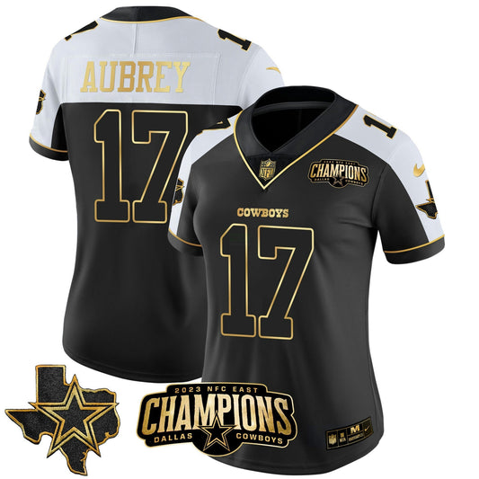 Camisa NFL Women’s 2023 NFC East Champions Patch Dourada Vapor Jersey