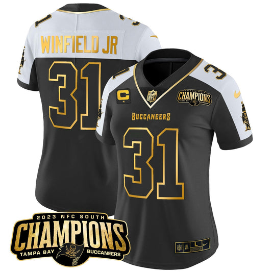 Camisa NFL Women’s 2023 NFC South Champions Patch Dourada Vapor Jersey