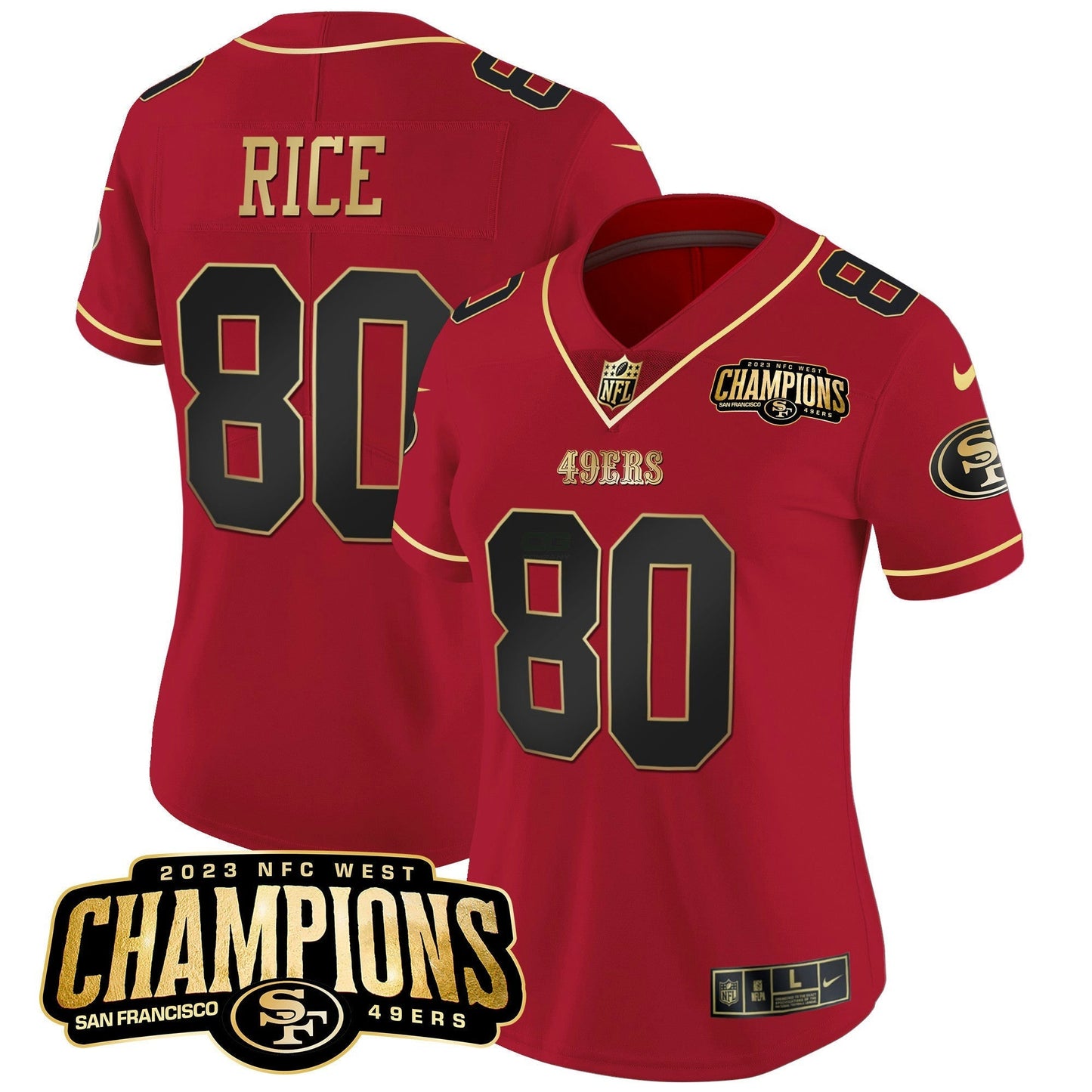 Camisa NFL Women’s 2023 NFC West Champions Patch Vapor Jersey V2