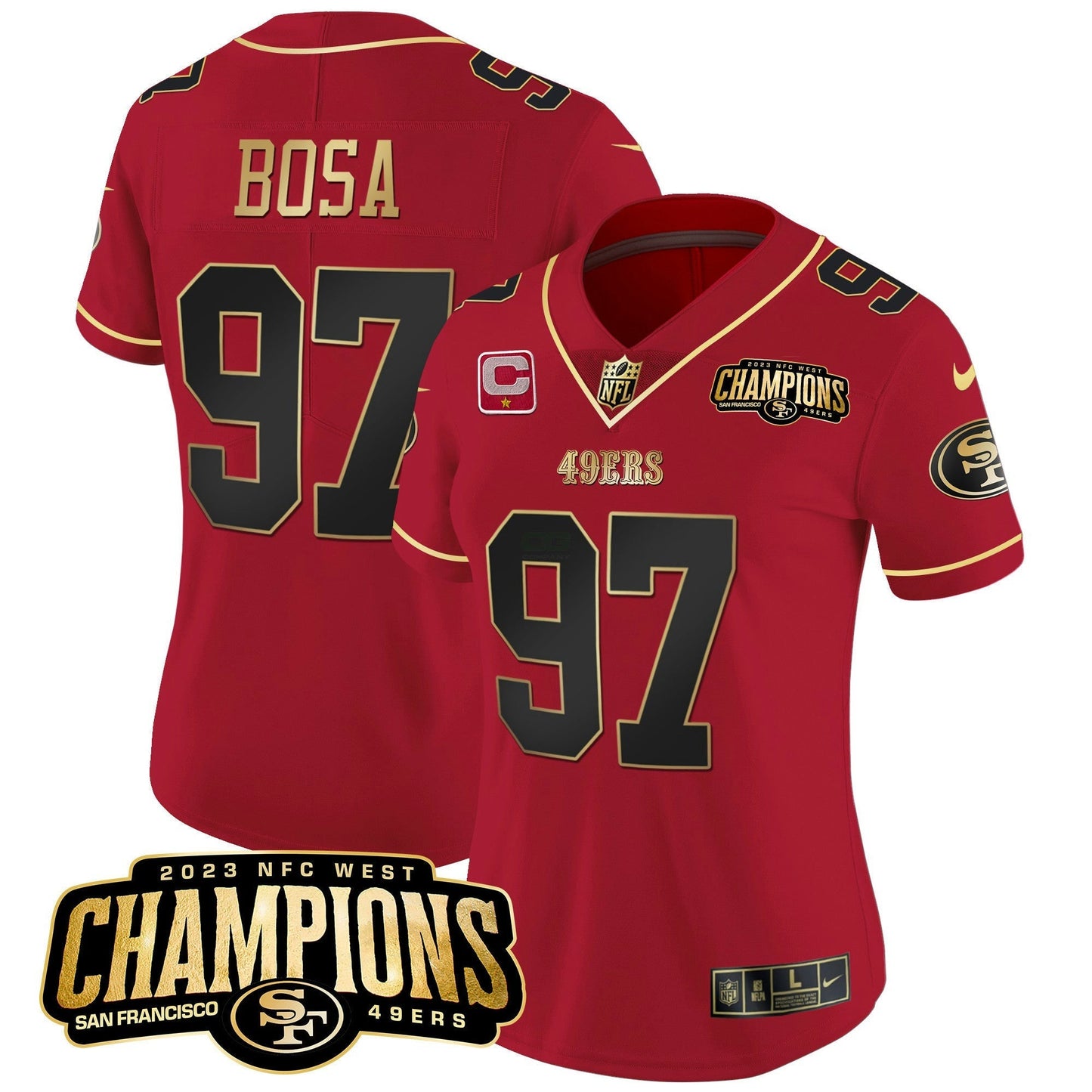 Camisa NFL Women’s 2023 NFC West Champions Patch Vapor Jersey V2