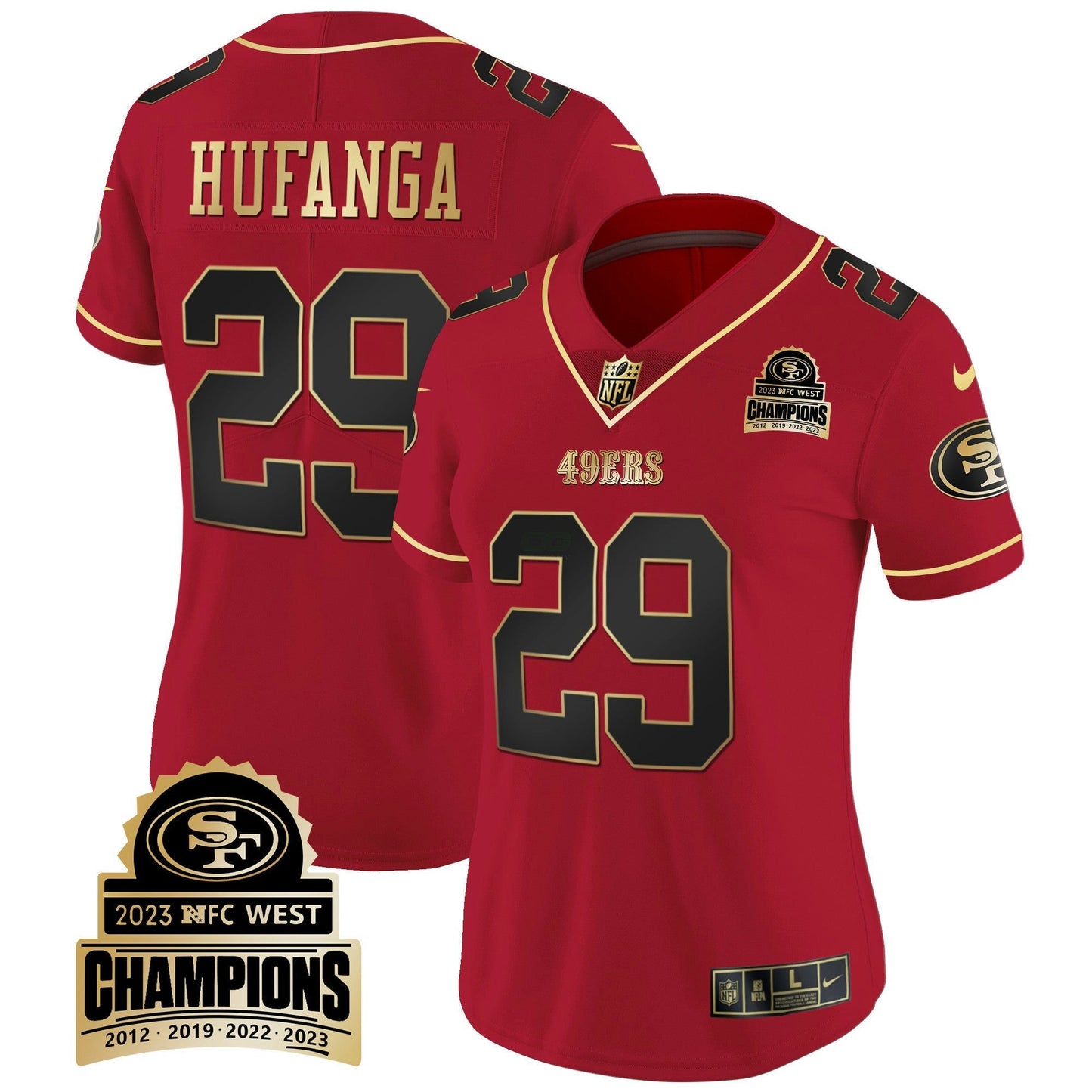 Camisa NFL Women’s 2023 NFC West Champions Patch Vapor Jersey V4