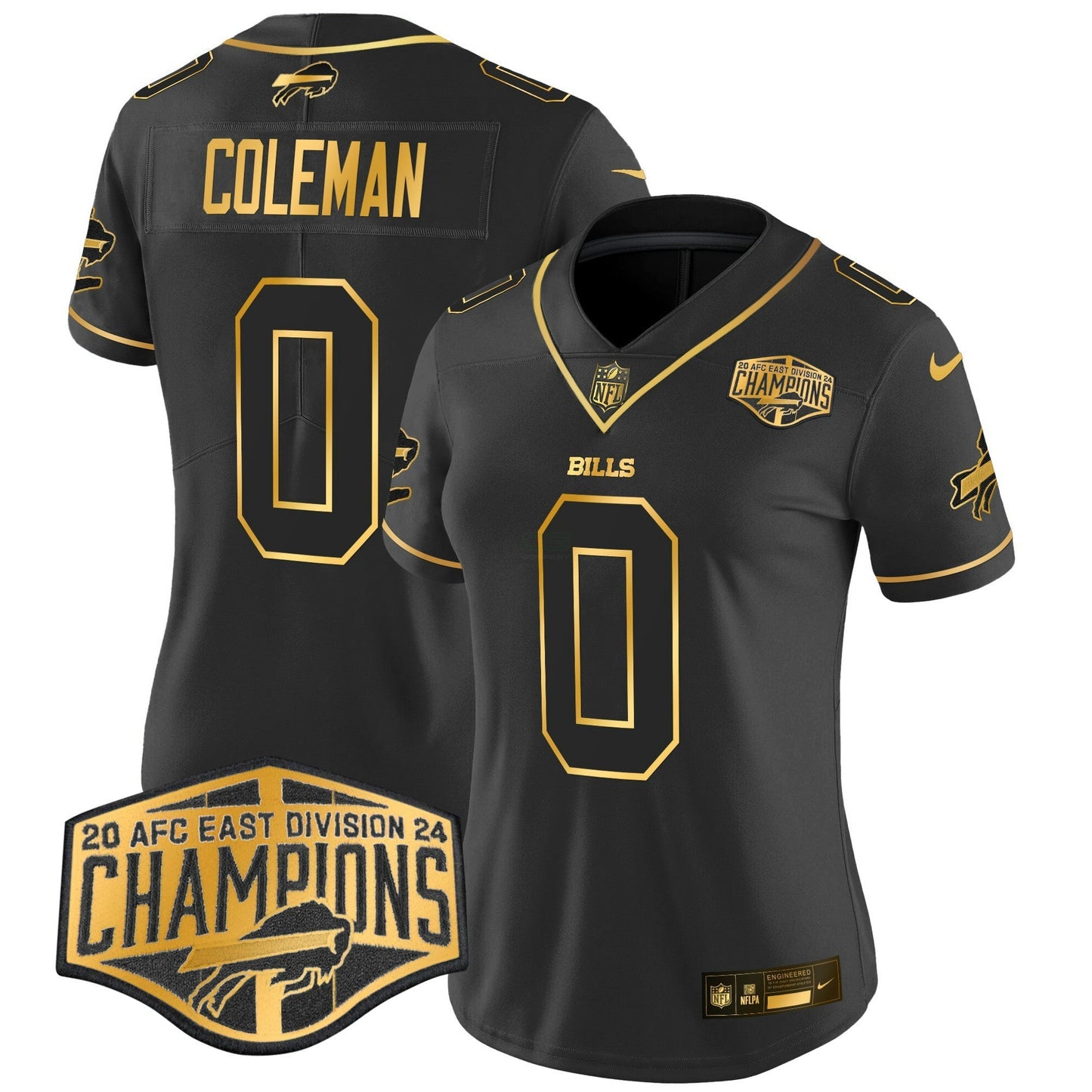 Camisa NFL Women’s 2024 AFC East Division Champions Dourada Vapor Limited Jersey