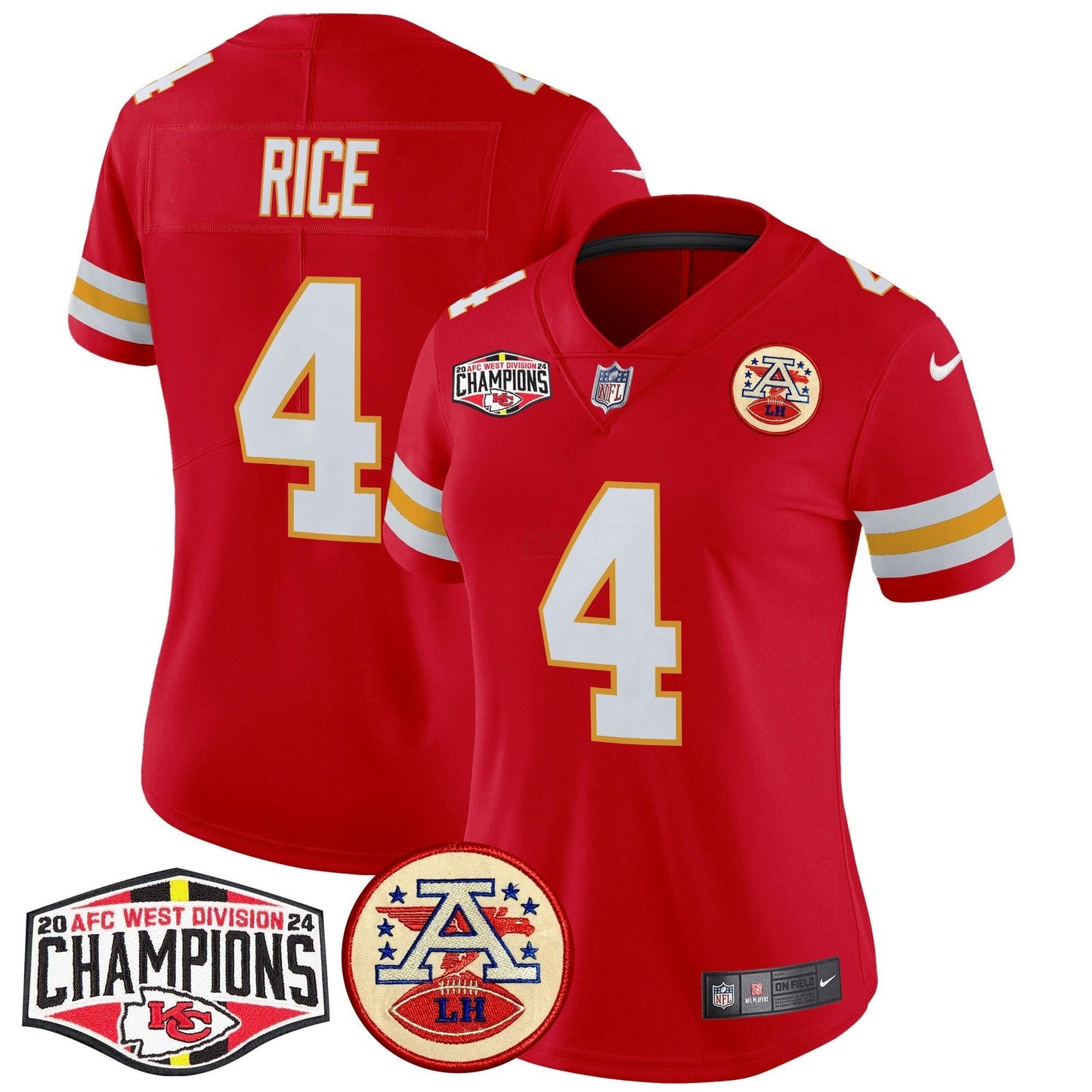 Camisa NFL Women’s 2024 AFC West Division Champions Patch Vapor Limited Jersey