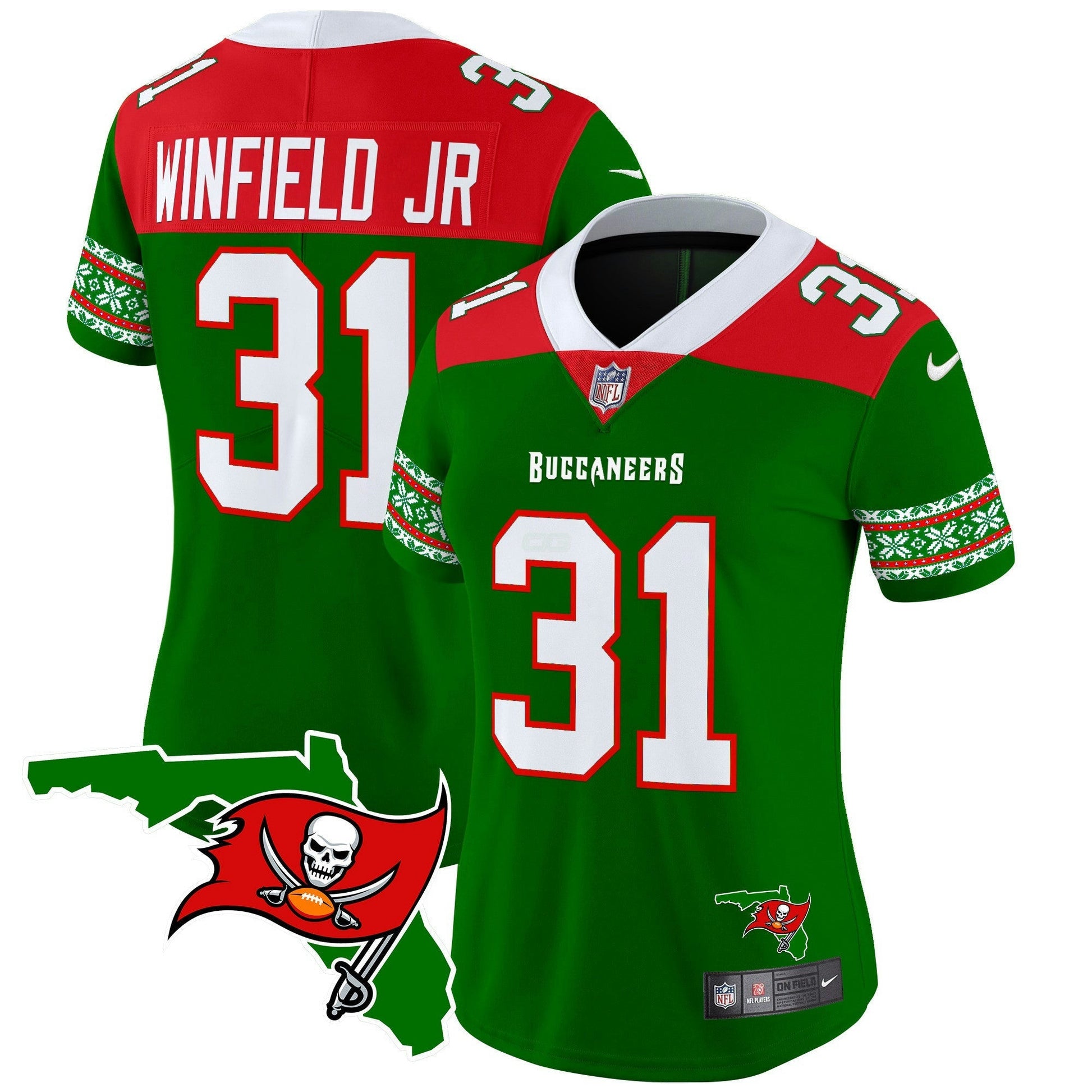 Camisa NFL Tampa Bay Buccaneers Women’s 2024 Christmas Vapor Limited Jersey