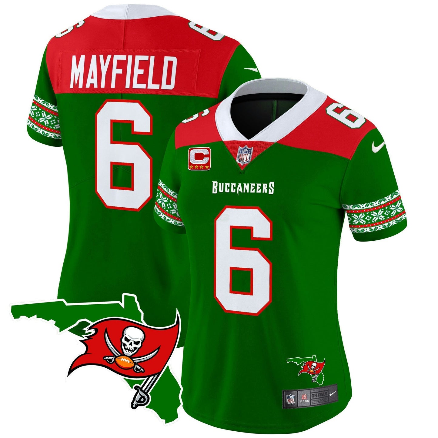 Camisa NFL Tampa Bay Buccaneers Women’s 2024 Christmas Vapor Limited Jersey