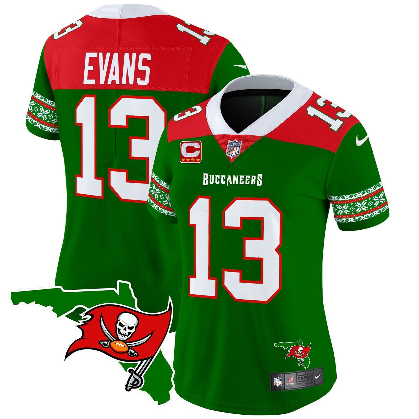 Camisa NFL Tampa Bay Buccaneers Women’s 2024 Christmas Vapor Limited Jersey