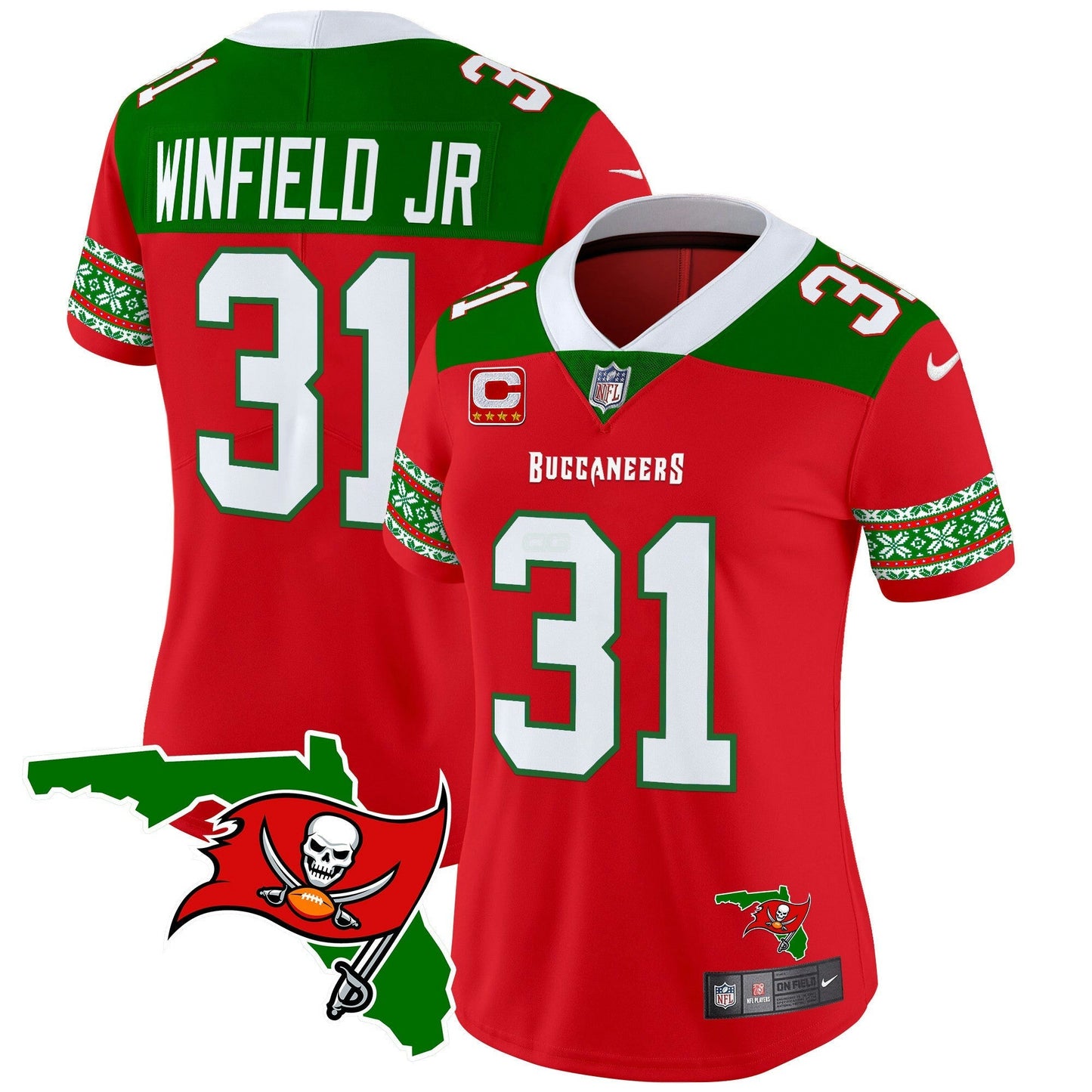 Camisa NFL Tampa Bay Buccaneers Women’s 2024 Christmas Vapor Limited Jersey