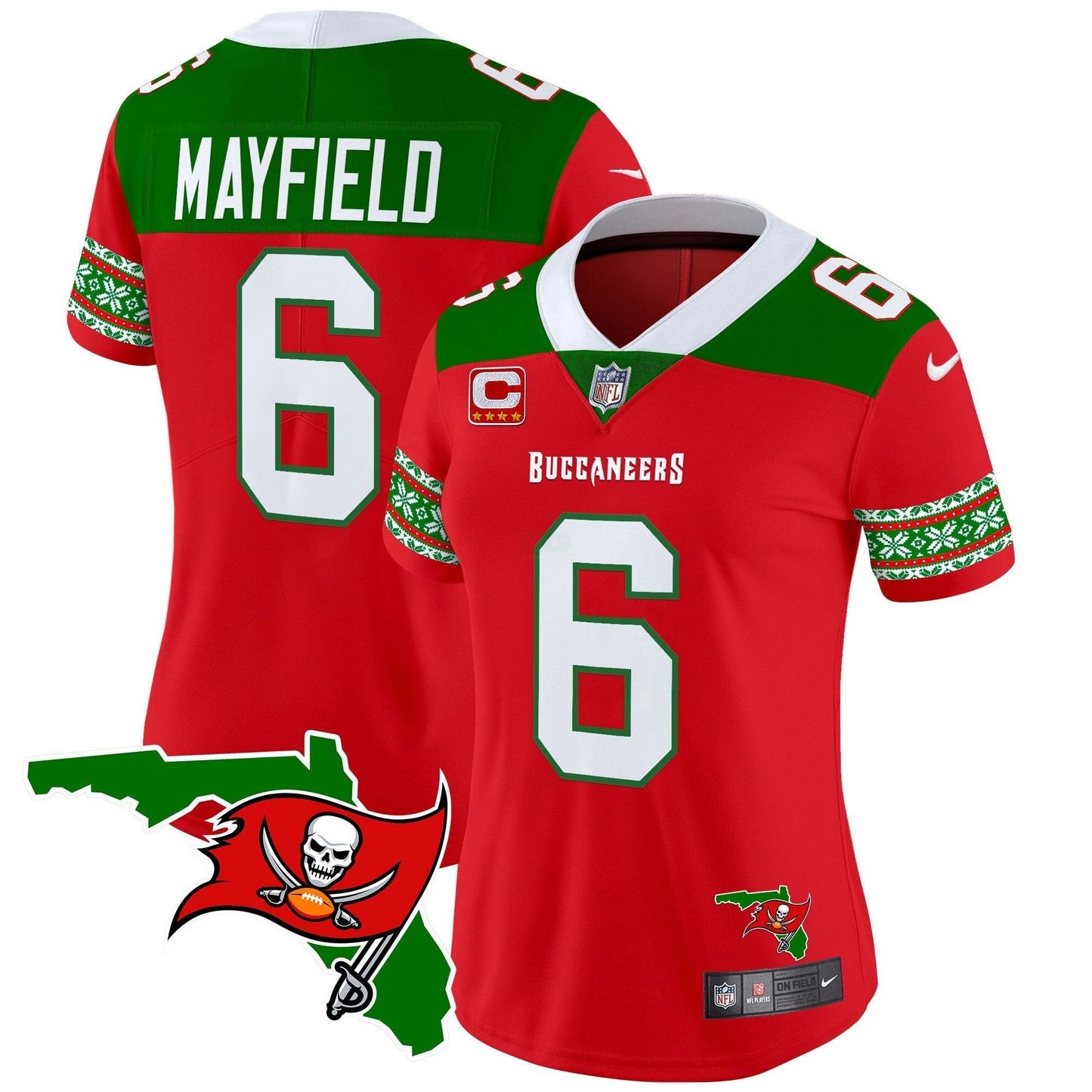 Camisa NFL Tampa Bay Buccaneers Women’s 2024 Christmas Vapor Limited Jersey