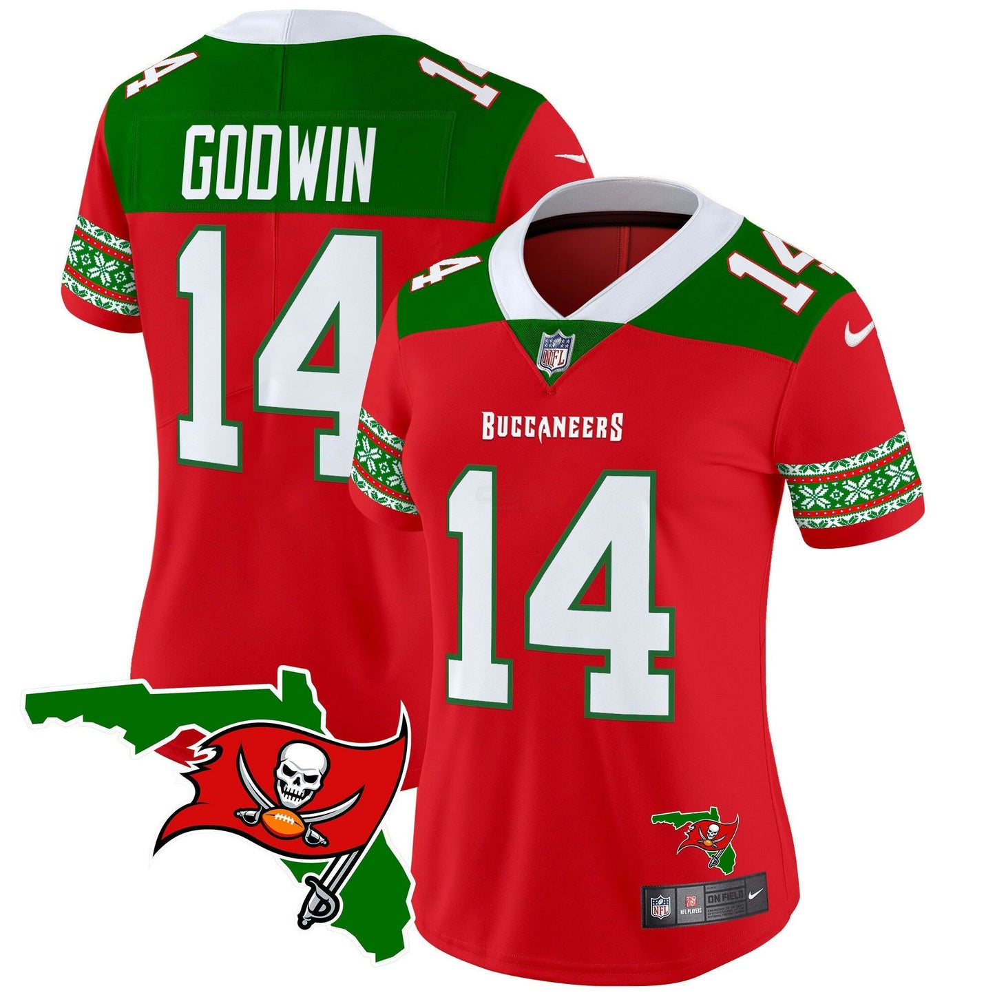 Camisa NFL Tampa Bay Buccaneers Women’s 2024 Christmas Vapor Limited Jersey