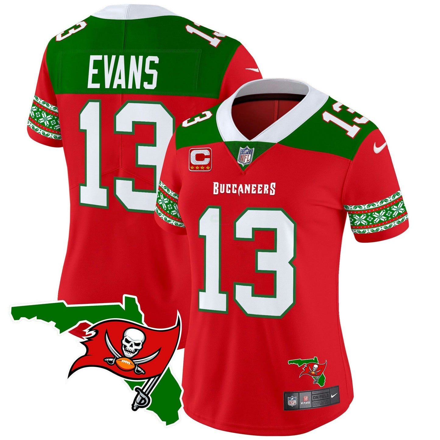 Camisa NFL Tampa Bay Buccaneers Women’s 2024 Christmas Vapor Limited Jersey