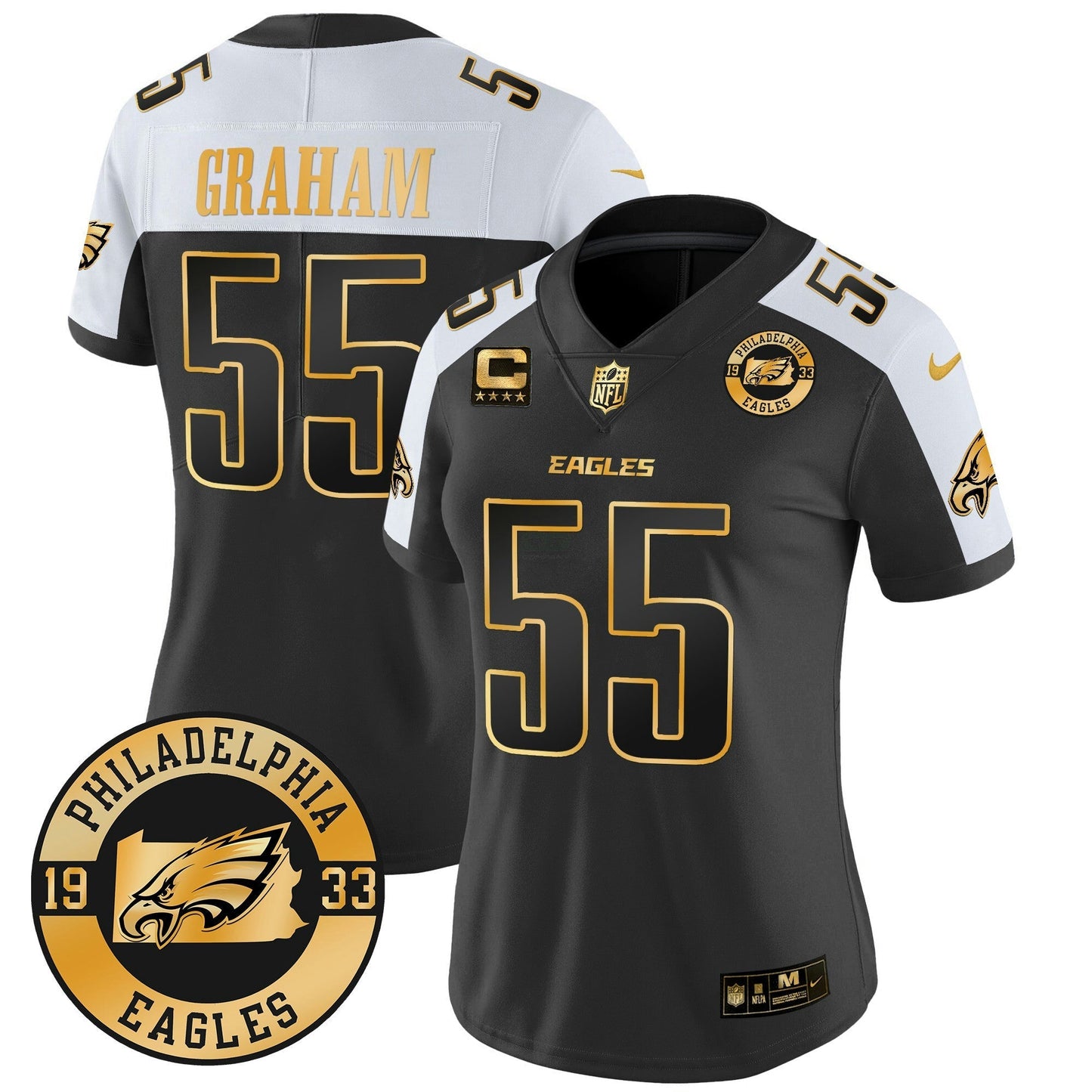 Camisa NFL Women’s 2024 Dourada Vapor Limited Jersey – Est. 1933 Patch