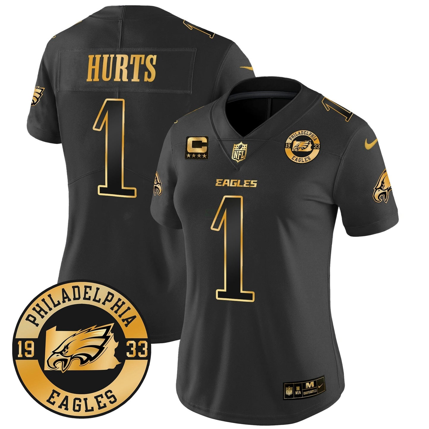 Camisa NFL Women’s 2024 Dourada Vapor Limited Jersey – Est. 1933 Patch