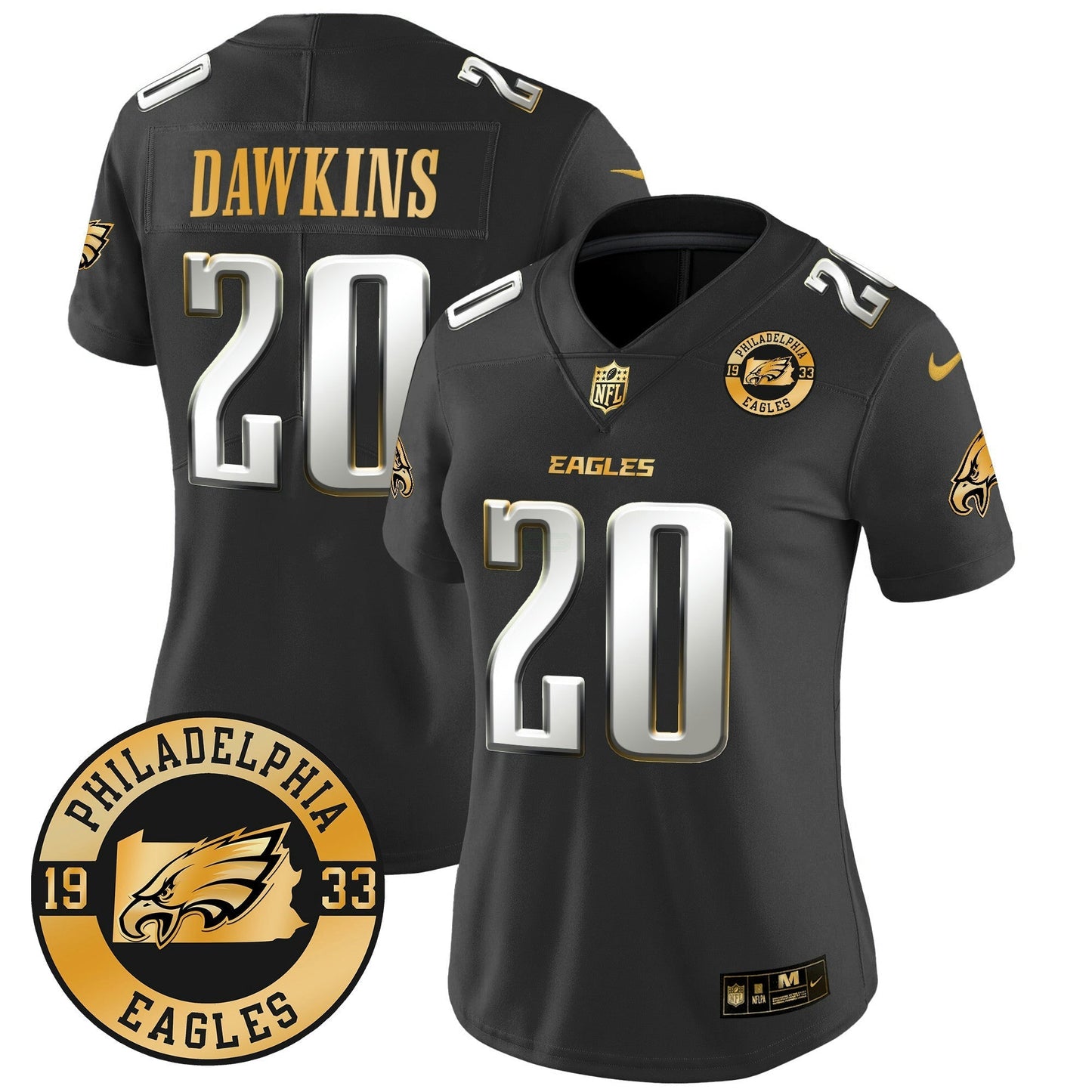 Camisa NFL Women’s 2024 Dourada Vapor Limited Jersey – Est. 1933 Patch