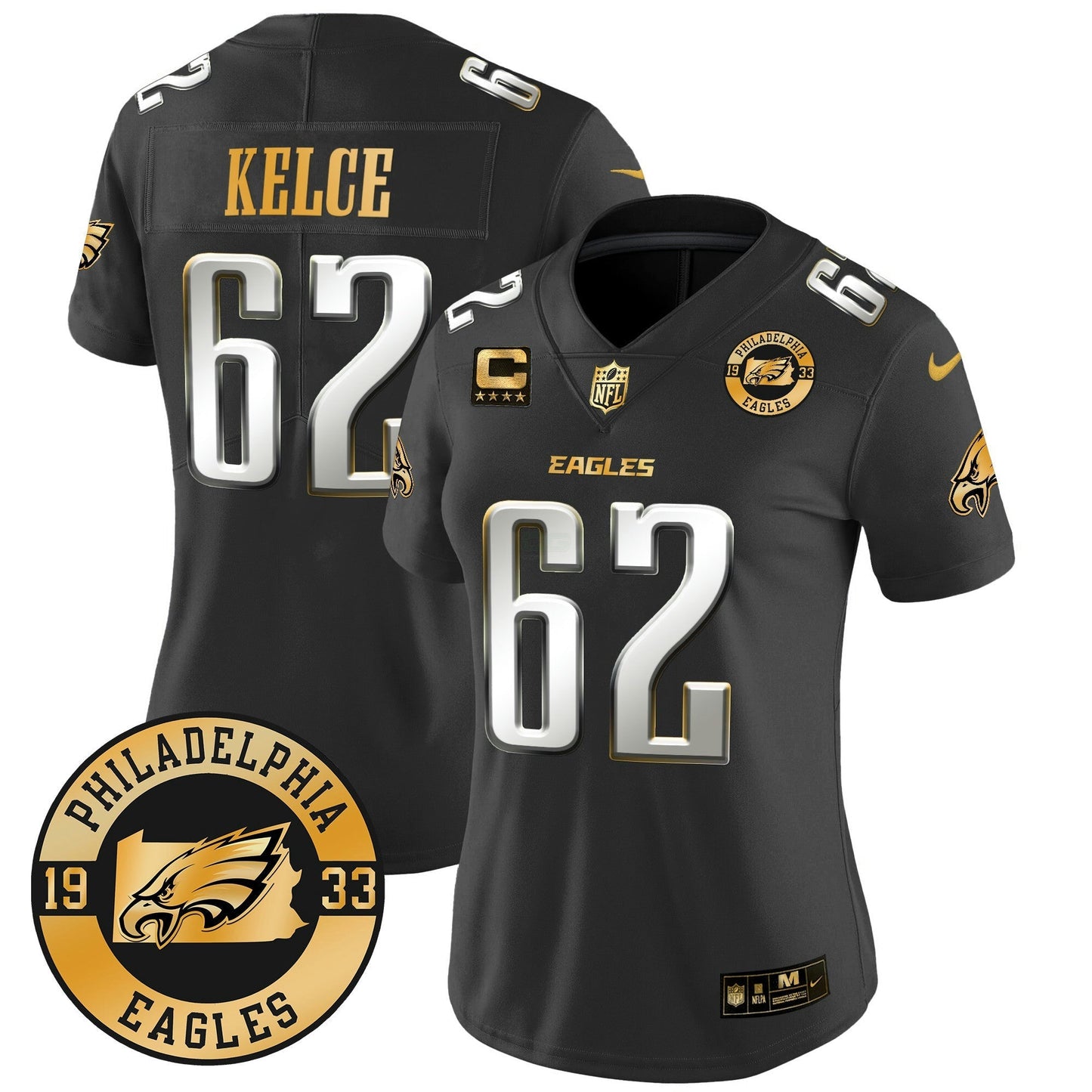 Camisa NFL Women’s 2024 Dourada Vapor Limited Jersey – Est. 1933 Patch