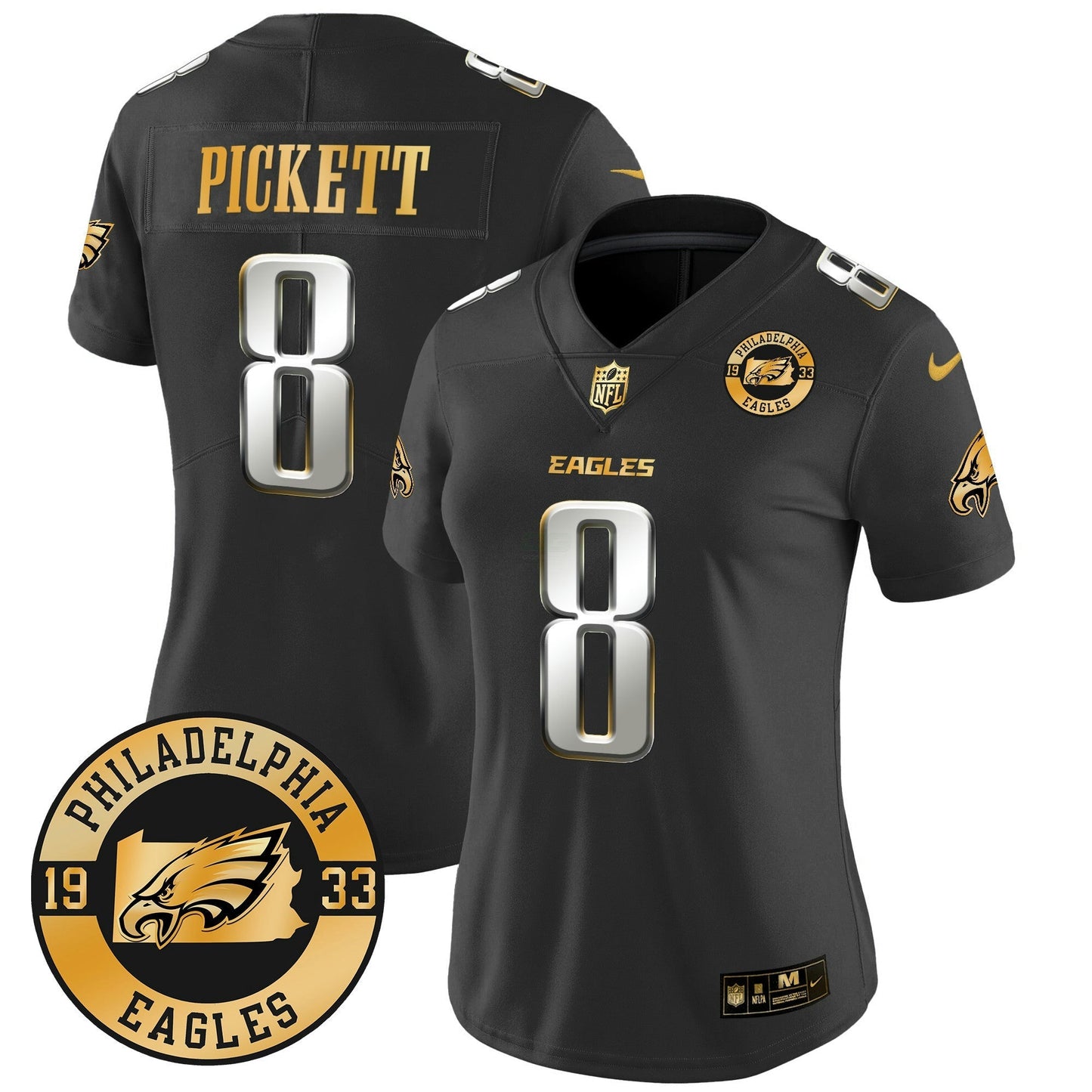 Camisa NFL Women’s 2024 Dourada Vapor Limited Jersey – Est. 1933 Patch