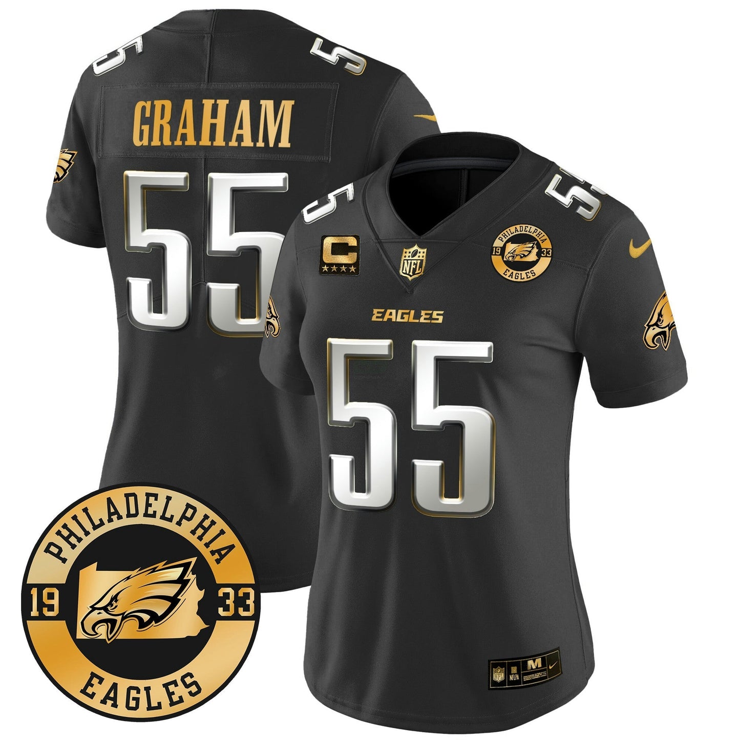 Camisa NFL Women’s 2024 Dourada Vapor Limited Jersey – Est. 1933 Patch