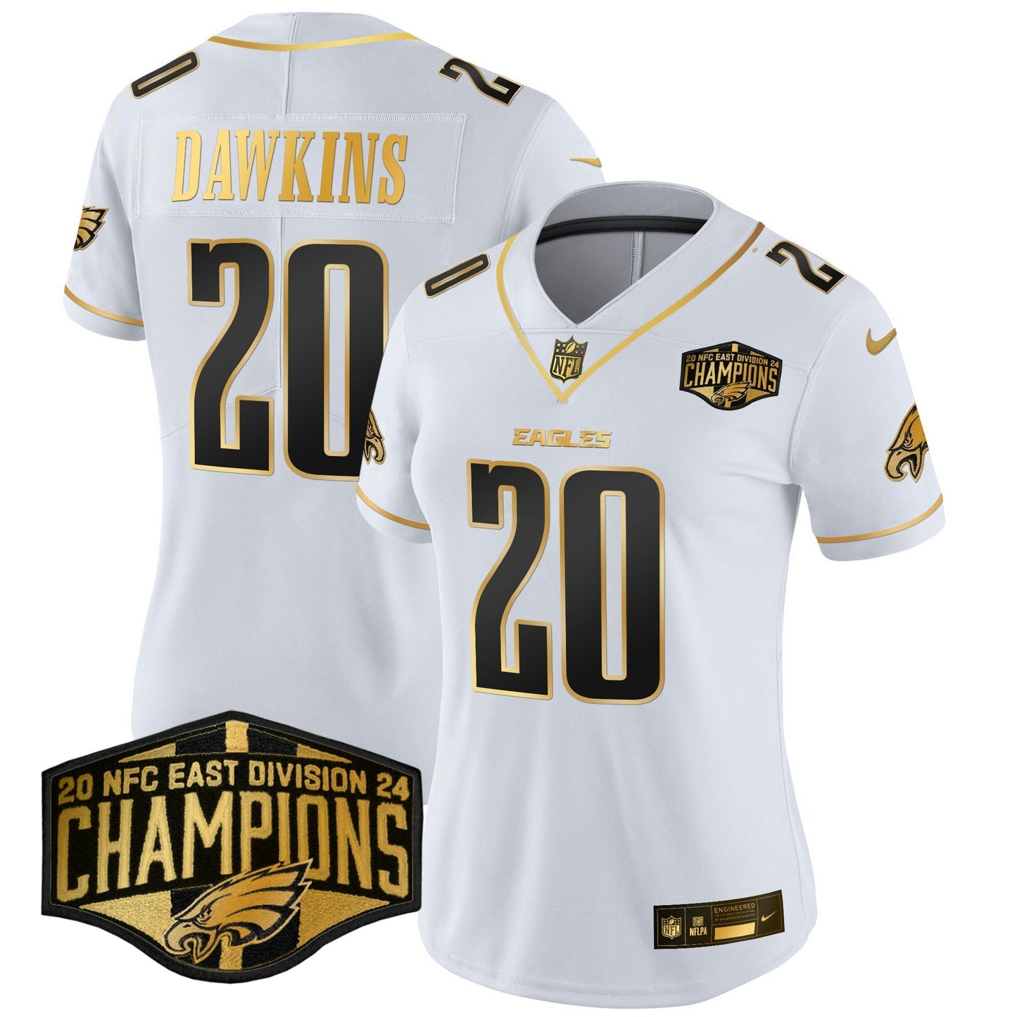 Camisa NFL Women’s 2024 NFC East Division Champions Dourada Vapor Limited Jersey