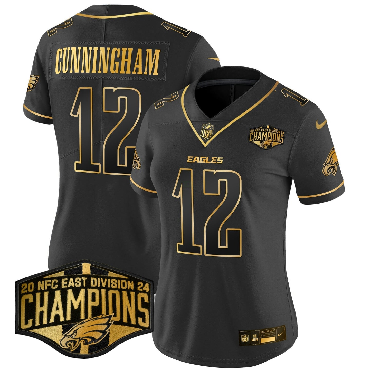 Camisa NFL Women’s 2024 NFC East Division Champions Dourada Vapor Limited Jersey