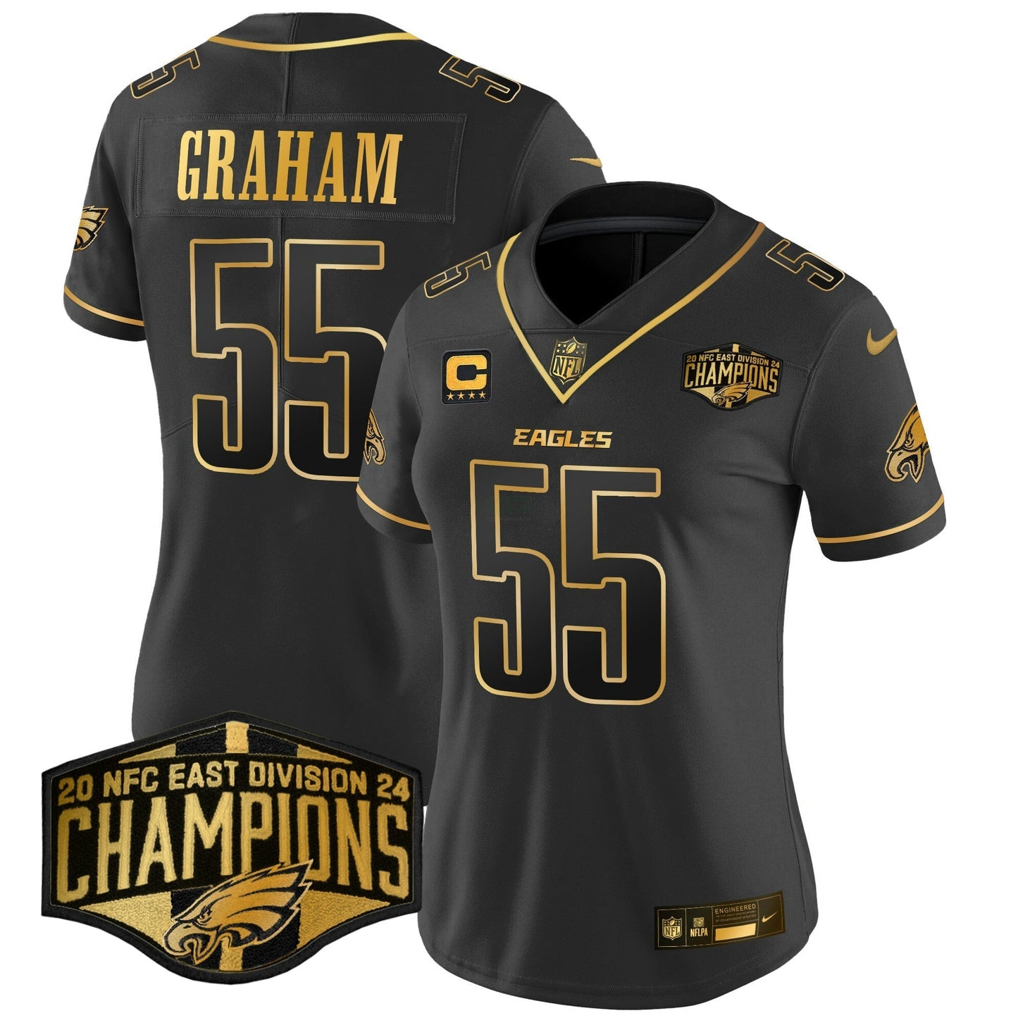Camisa NFL Women’s 2024 NFC East Division Champions Dourada Vapor Limited Jersey
