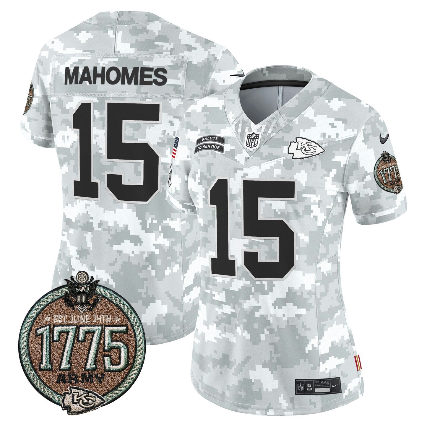Camisa NFL Kansas City Chiefs Women’s 2024 Salute to Service Establishment Year Patch Vapor Limited Jersey