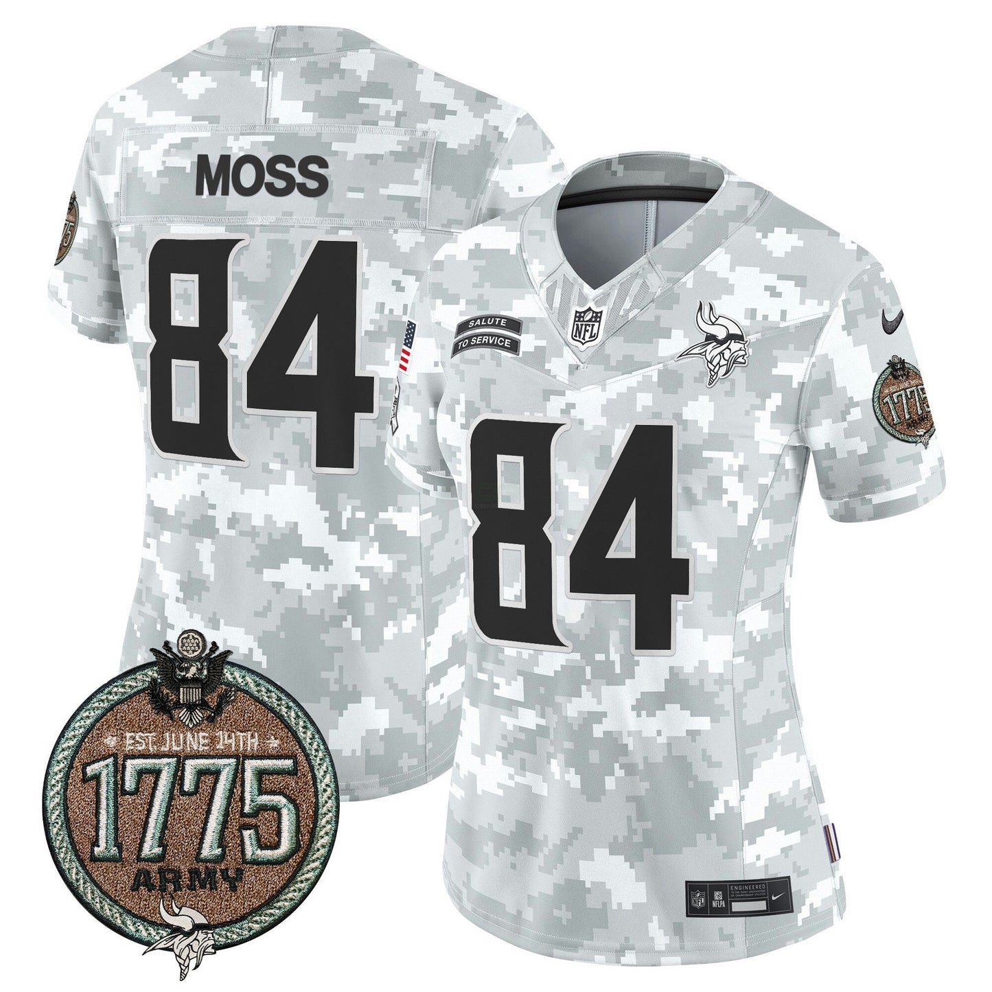 Camisa NFL Minnesota Vikings Women’s 2024 Salute to Service Establishment Year Patch Vapor Limited Jersey