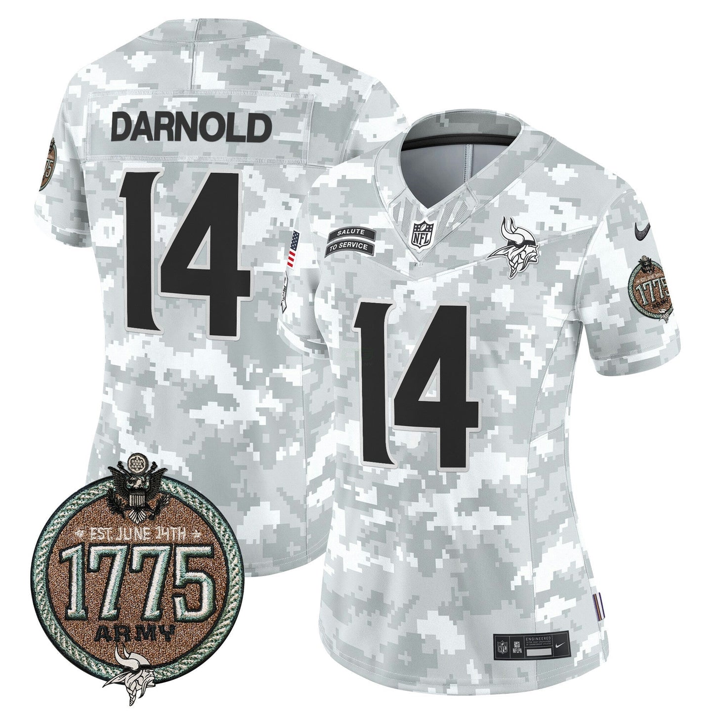 Camisa NFL Minnesota Vikings Women’s 2024 Salute to Service Establishment Year Patch Vapor Limited Jersey
