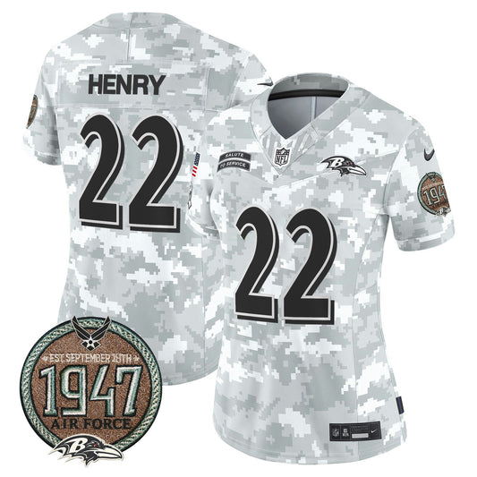 Camisa NFL Baltimore Ravens Women’s 2024 Salute to Service Establishment Year Patch Vapor Limited Jersey