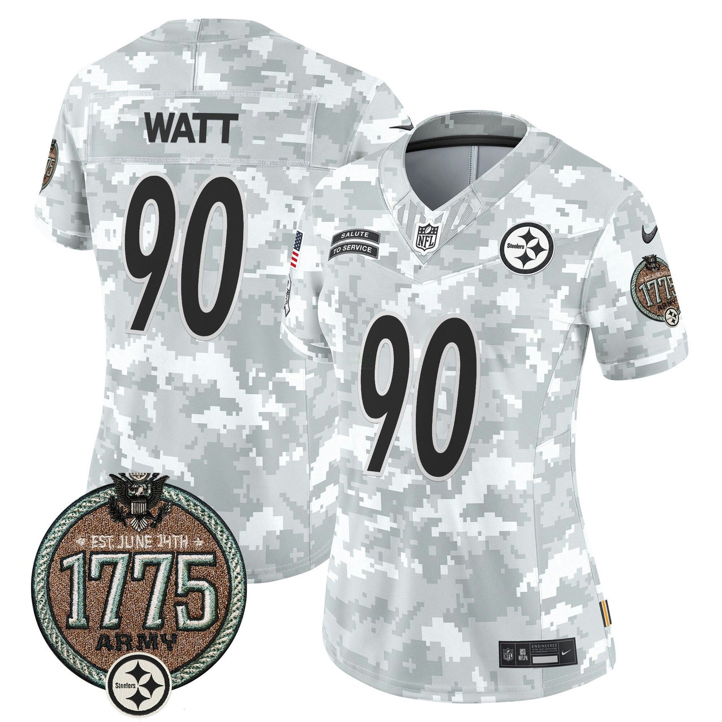 Camisa NFL Pittsburgh Steelers Women’s 2024 Salute to Service Establishment Year Patch Vapor Limited Jersey