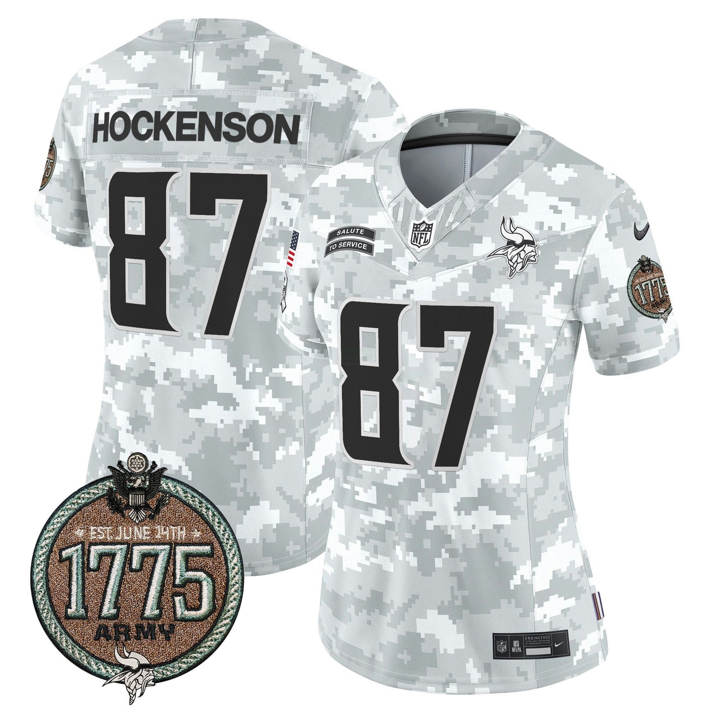 Camisa NFL Minnesota Vikings Women’s 2024 Salute to Service Establishment Year Patch Vapor Limited Jersey