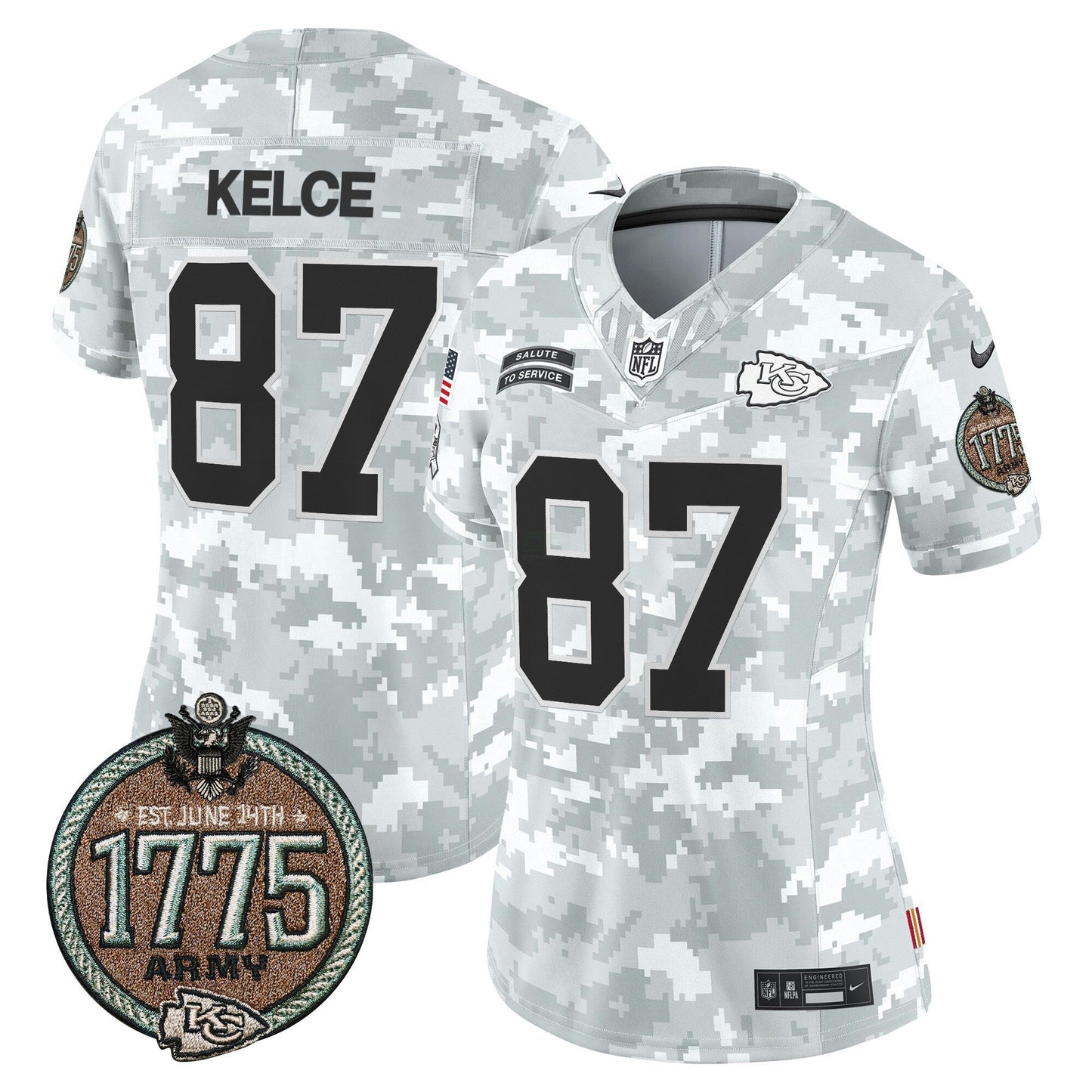 Camisa NFL Kansas City Chiefs Women’s 2024 Salute to Service Establishment Year Patch Vapor Limited Jersey