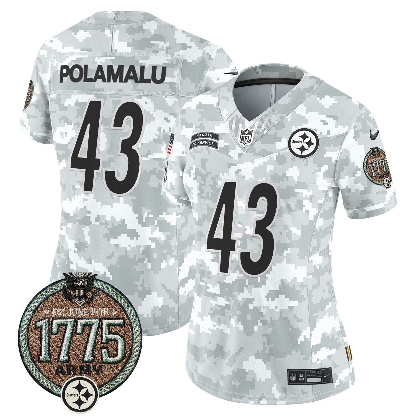 Camisa NFL Pittsburgh Steelers Women’s 2024 Salute to Service Establishment Year Patch Vapor Limited Jersey