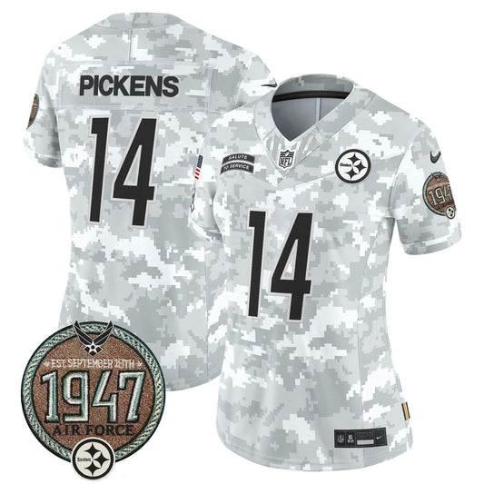 Camisa NFL Pittsburgh Steelers Women’s 2024 Salute to Service Establishment Year Patch Vapor Limited Jersey