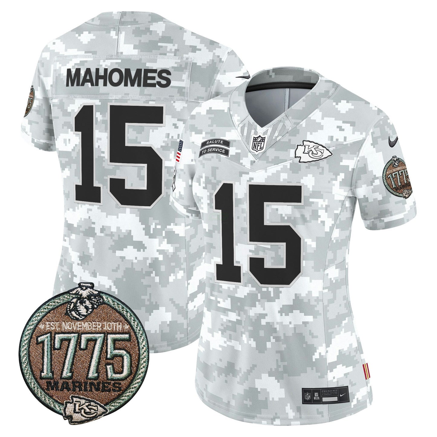 Camisa NFL Kansas City Chiefs Women’s 2024 Salute to Service Establishment Year Patch Vapor Limited Jersey