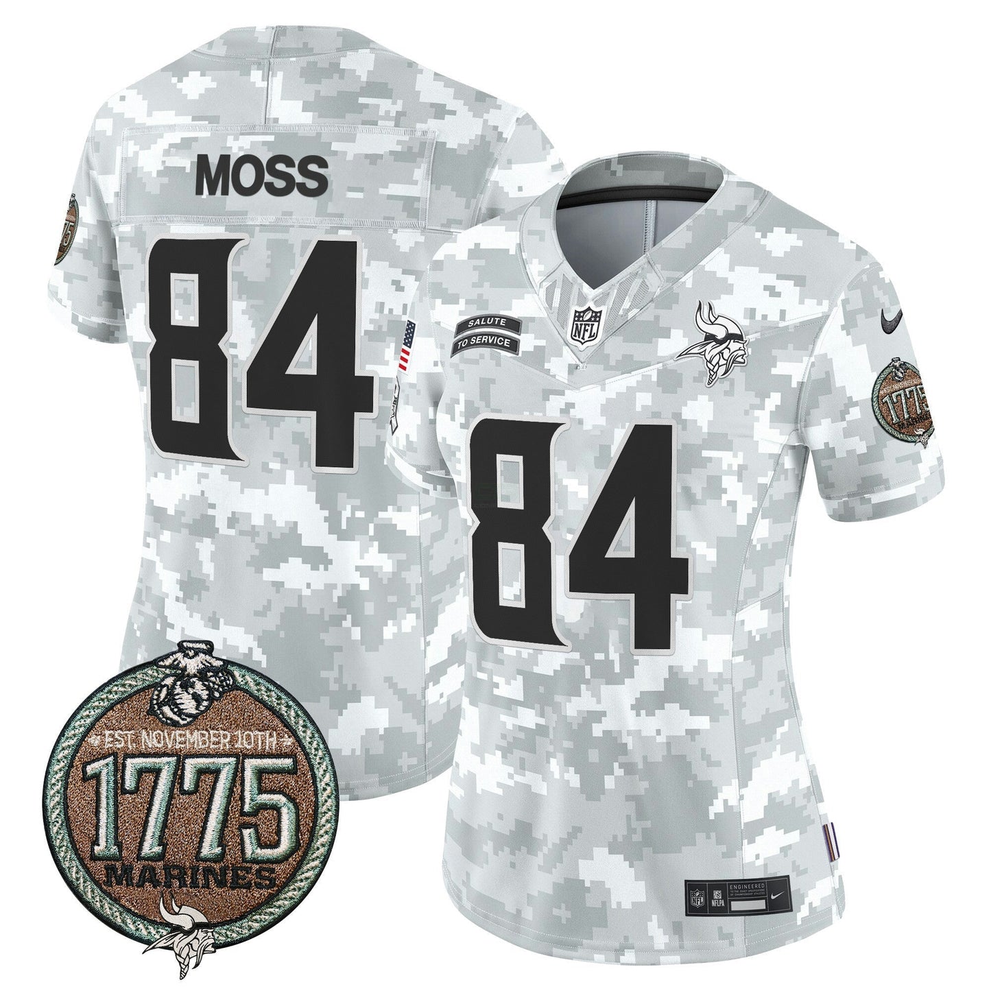 Camisa NFL Minnesota Vikings Women’s 2024 Salute to Service Establishment Year Patch Vapor Limited Jersey