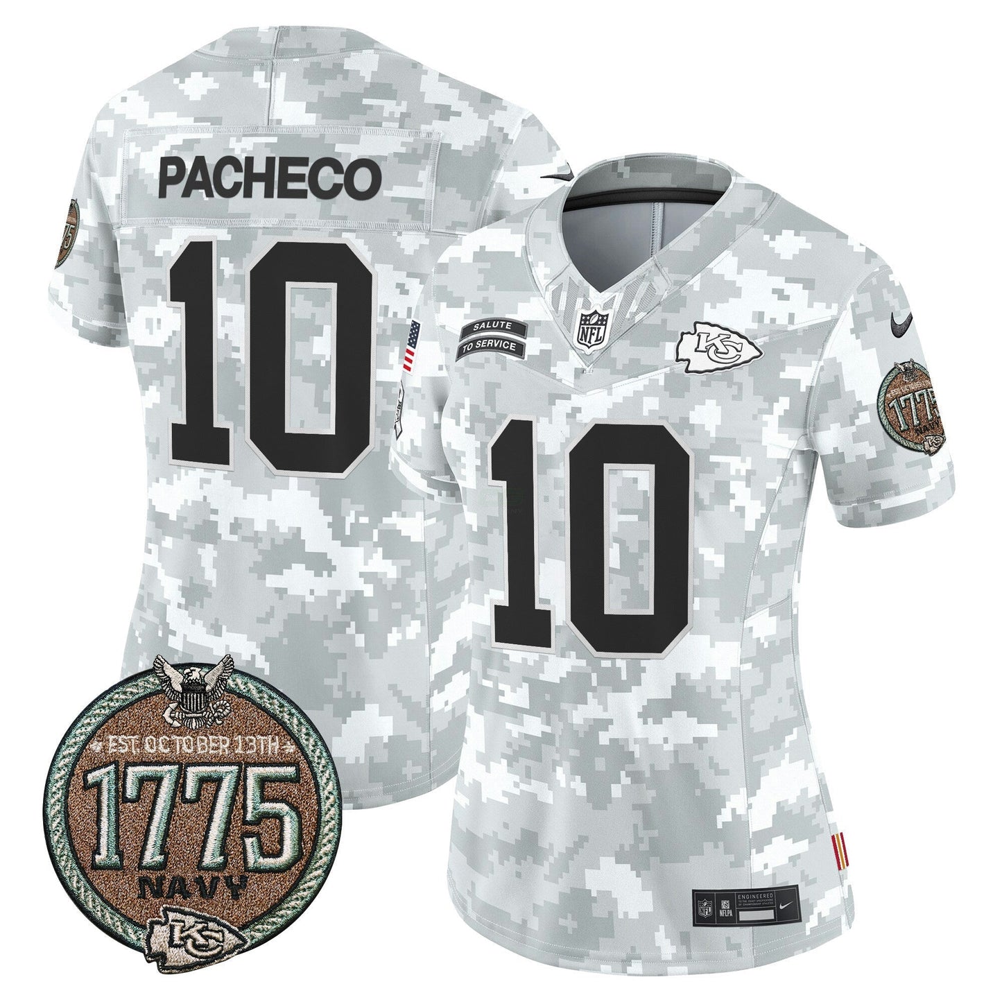 Camisa NFL Kansas City Chiefs Women’s 2024 Salute to Service Establishment Year Patch Vapor Limited Jersey