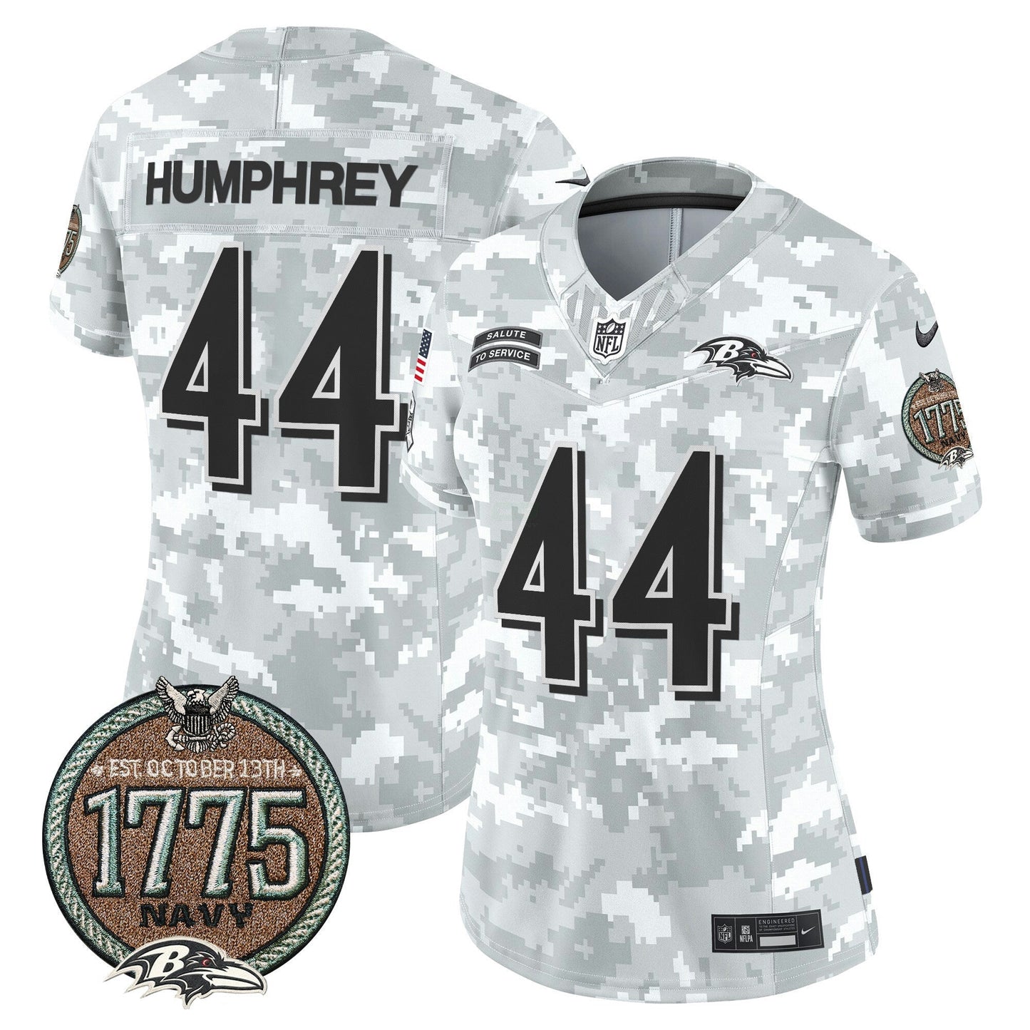 Camisa NFL Baltimore Ravens Women’s 2024 Salute to Service Establishment Year Patch Vapor Limited Jersey