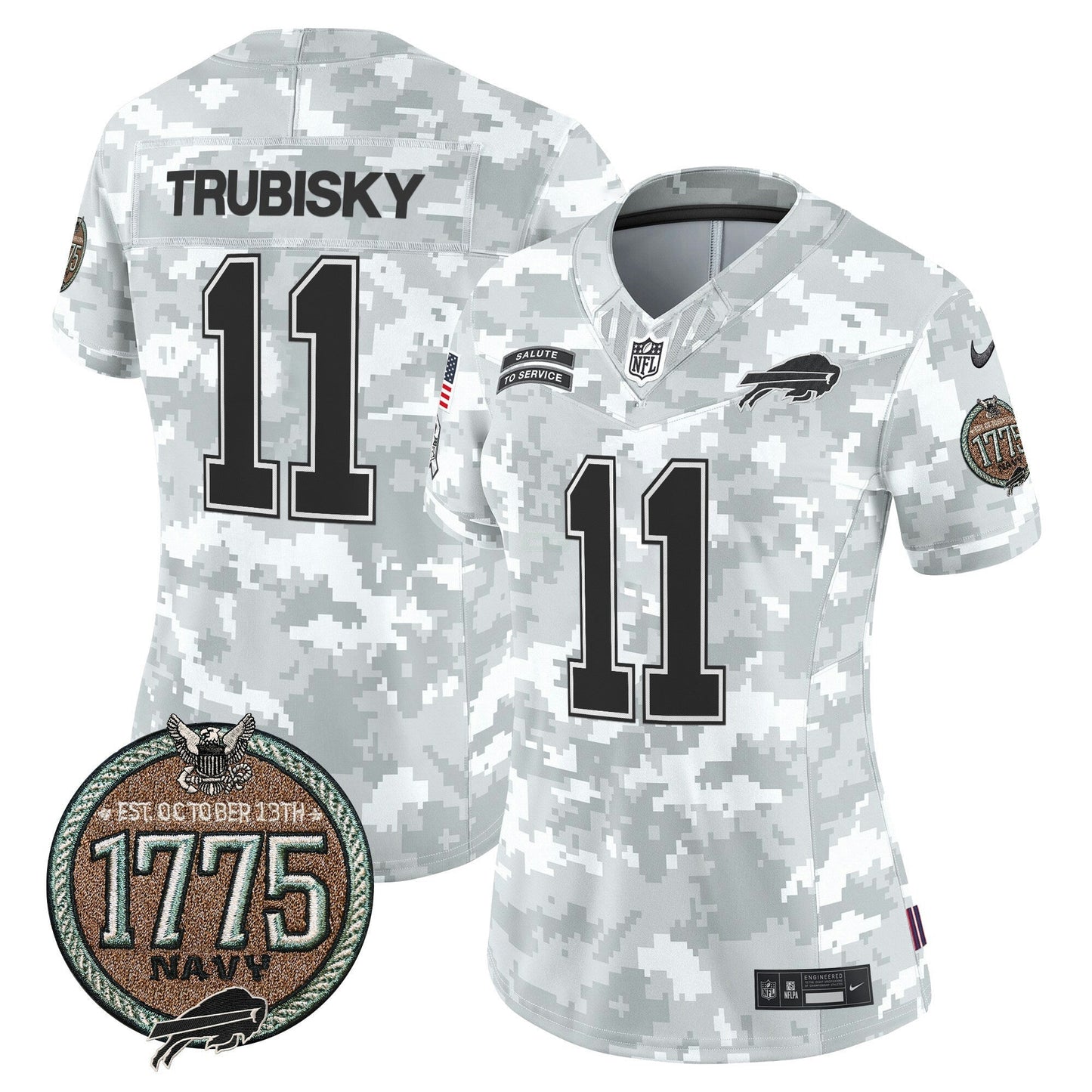 Camisa NFL Buffalo Bills Women’s 2024 Salute to Service Establishment Year Patch Vapor Limited Jersey