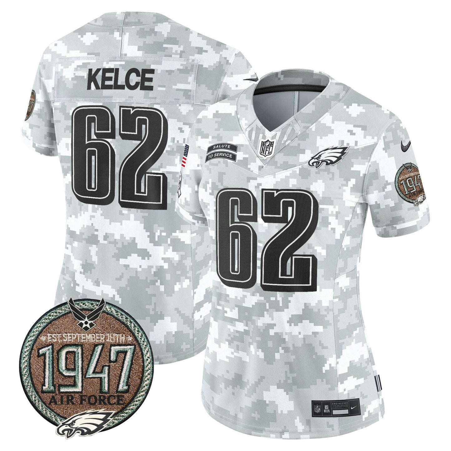 Camisa NFL Philadelphia Eagles Women’s 2024 Salute to Service Establishment Year Patch Vapor Limited Jersey