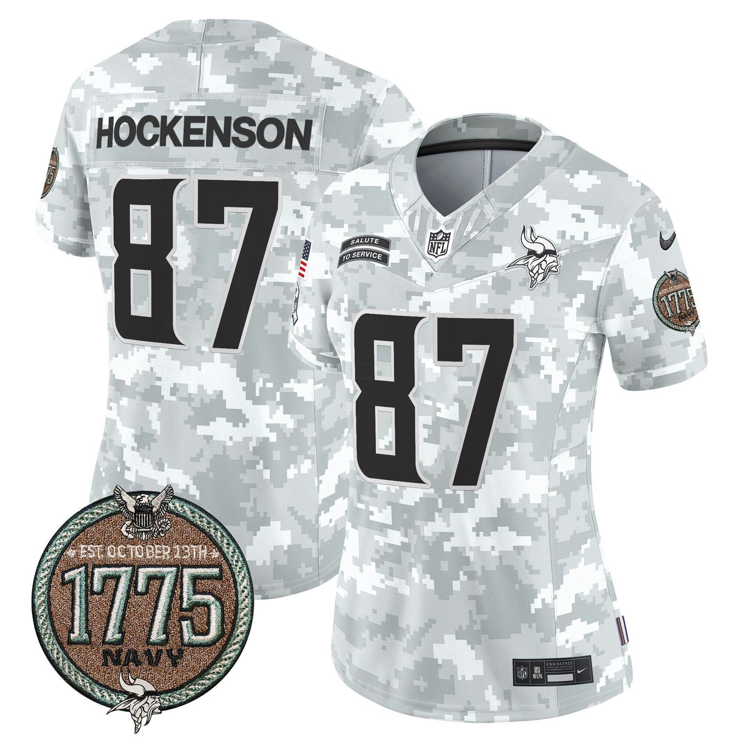 Camisa NFL Minnesota Vikings Women’s 2024 Salute to Service Establishment Year Patch Vapor Limited Jersey