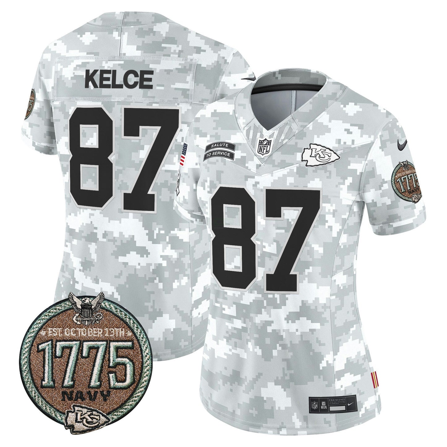 Camisa NFL Kansas City Chiefs Women’s 2024 Salute to Service Establishment Year Patch Vapor Limited Jersey