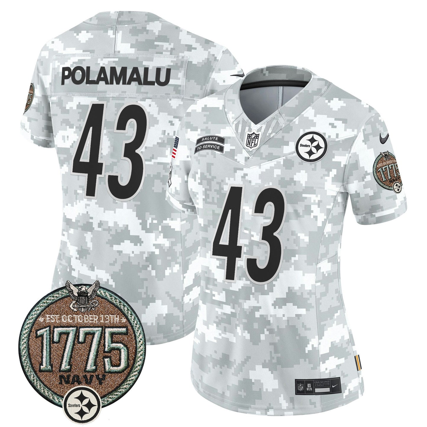 Camisa NFL Pittsburgh Steelers Women’s 2024 Salute to Service Establishment Year Patch Vapor Limited Jersey